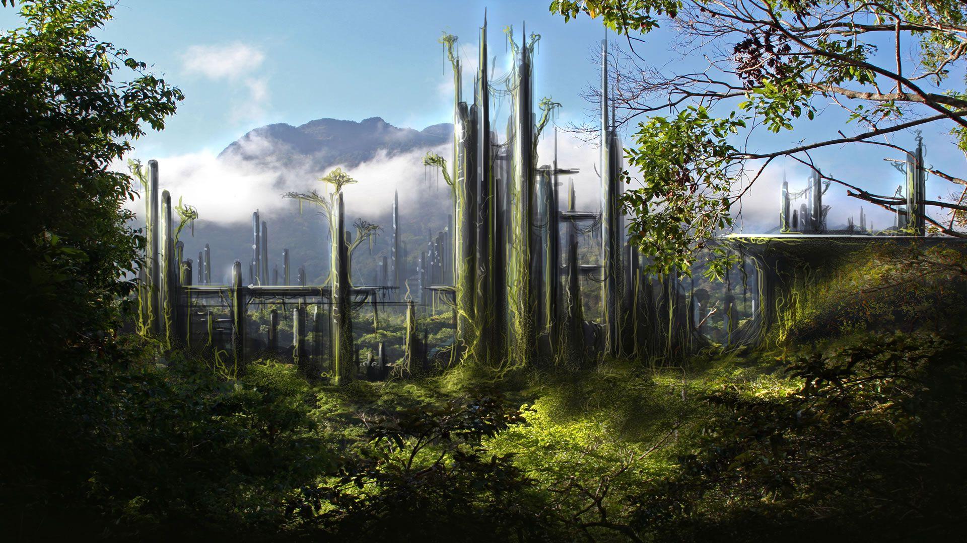 1920x1080 Organic Sci Fi Rainforest Fiction Landscapes