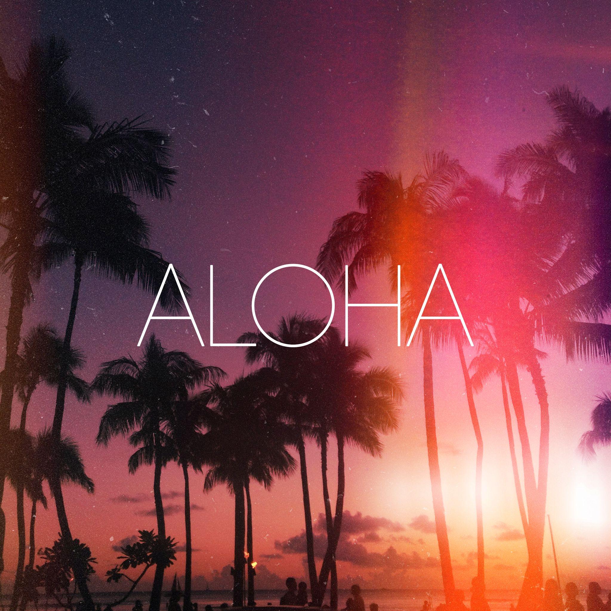Aloha Hawaii lettering and tropical plants — Stock Vector © Pazhyna ...