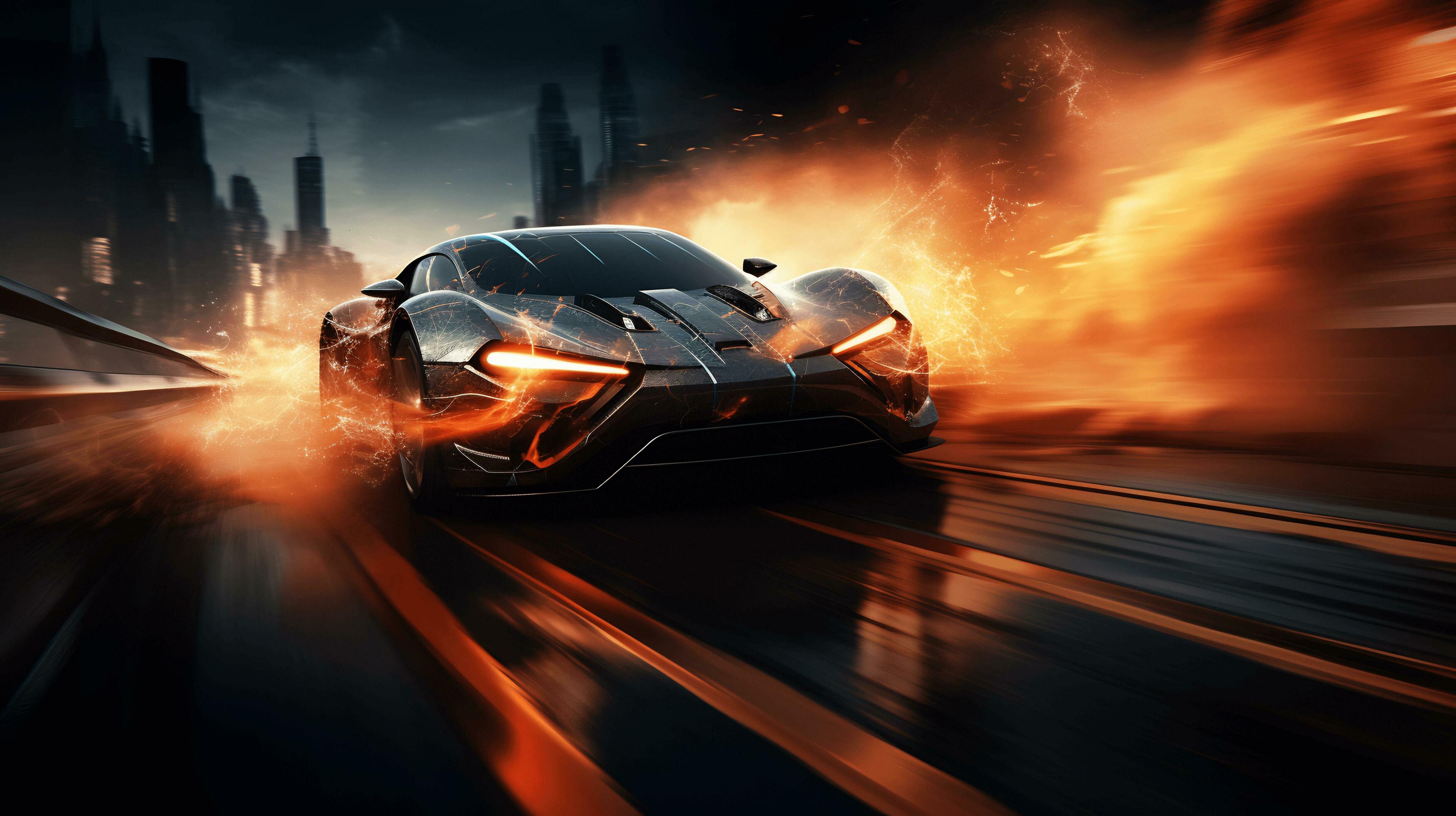 3497x1960 AI generated Desktop wallpaper of car