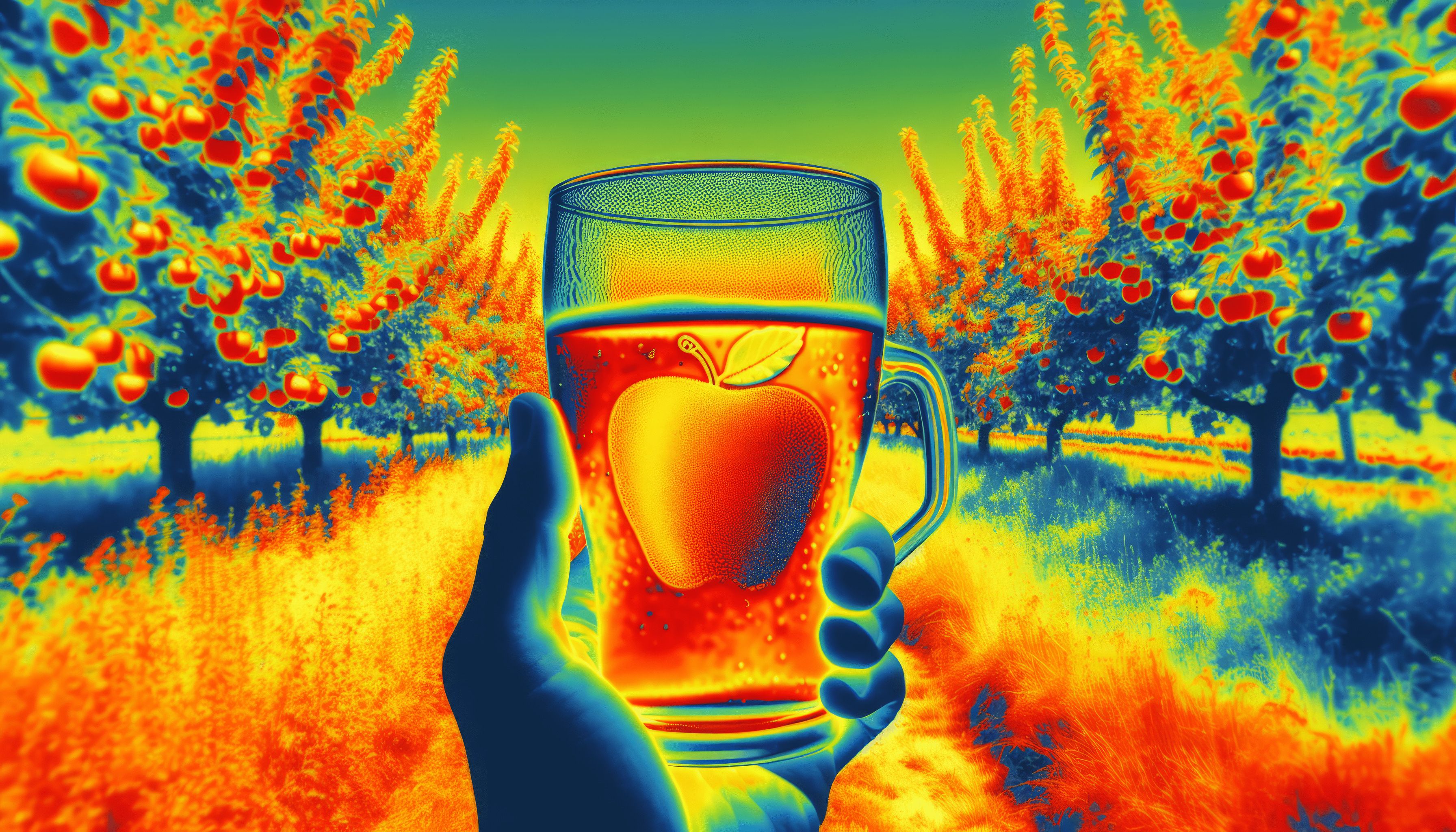 3584x2048 Vibrant Cider Orchard Thermal View HD