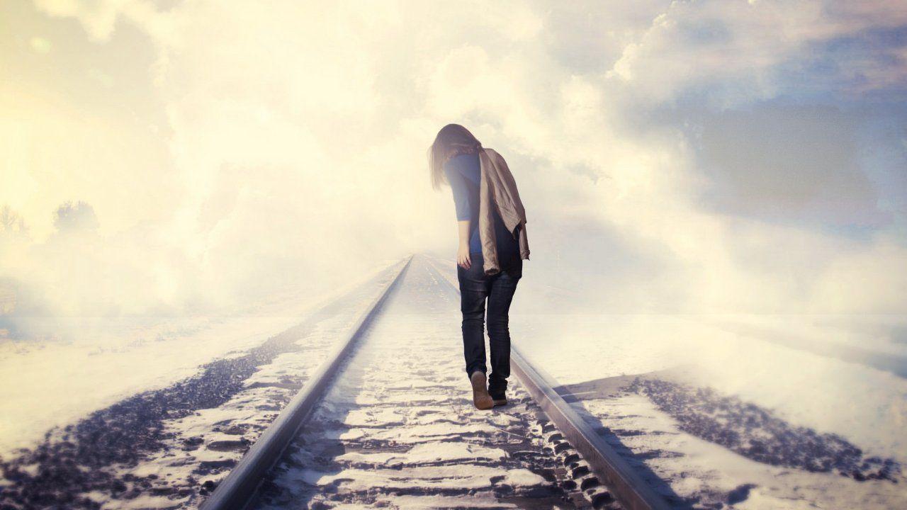 1280x720 Mood Railroad Girl Rails Alone HD Wallpaper HD Wallpaper