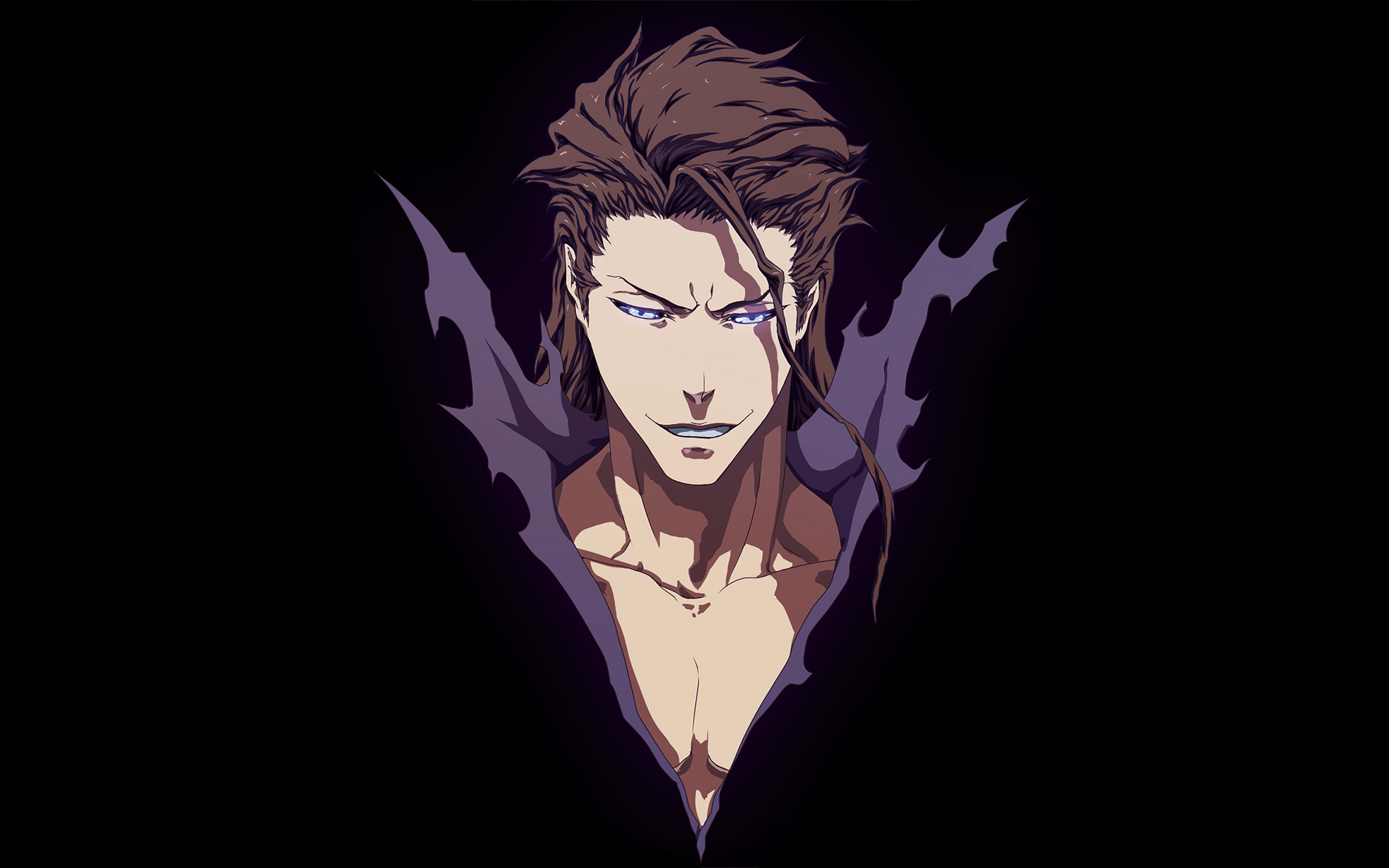 2880x1800 Sosuke Aizen Wallpaper 4K, Black