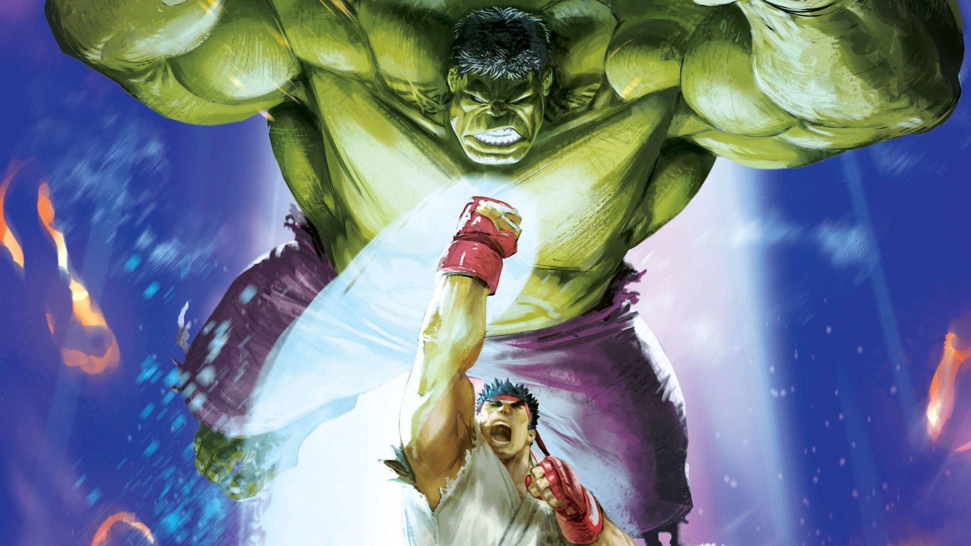 1920x1080 4K Hulk Vs. Anime Guy Wallpaper