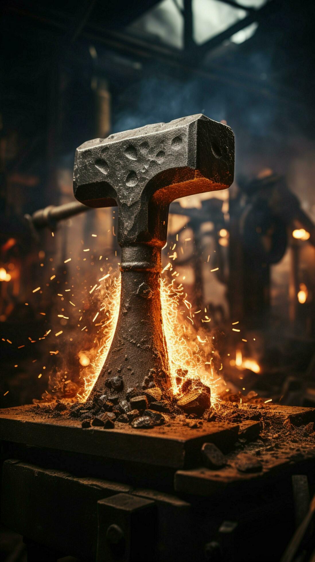 1098x1960 captures hammer striking anvil
