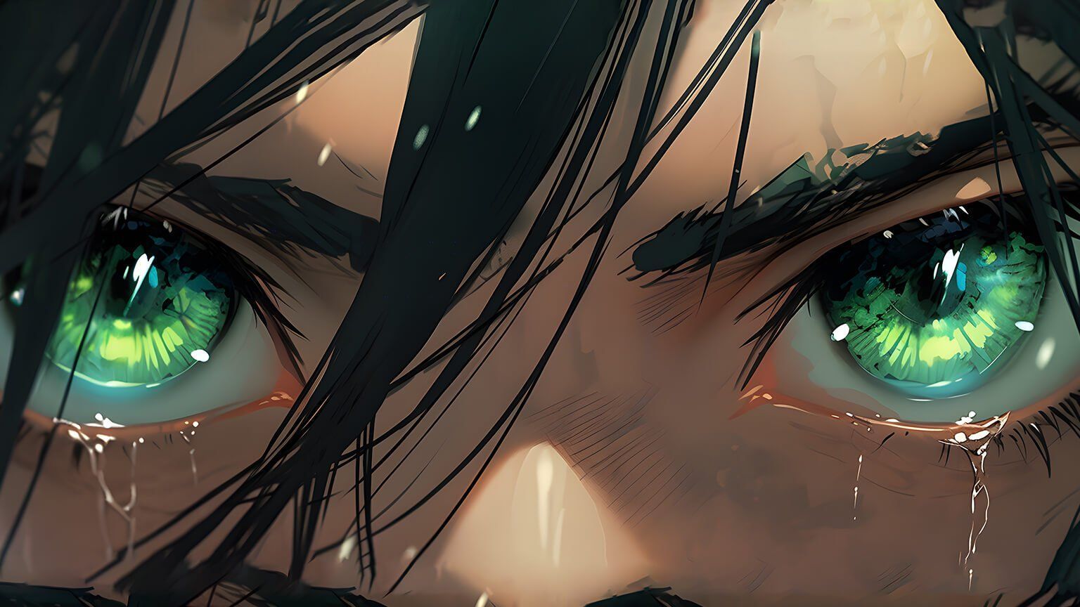 1536x864 Green Eyes Desktop Wallpaper 4K