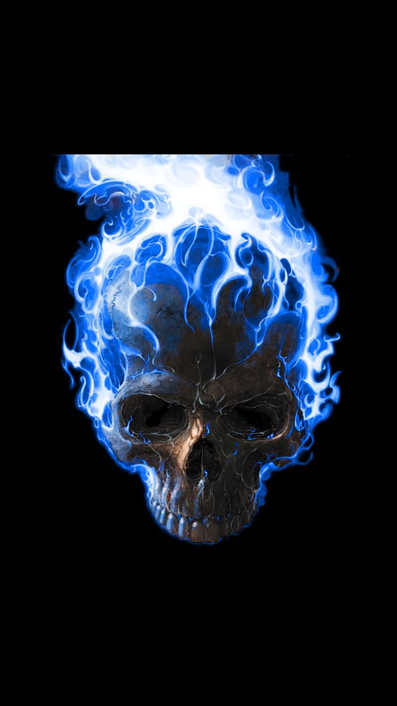 800x1422 HD blue ghost rider wallpaper