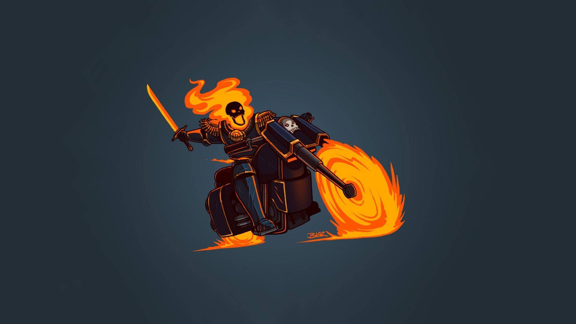 1920x1080 Minimalist Ghost Rider Wallpaper