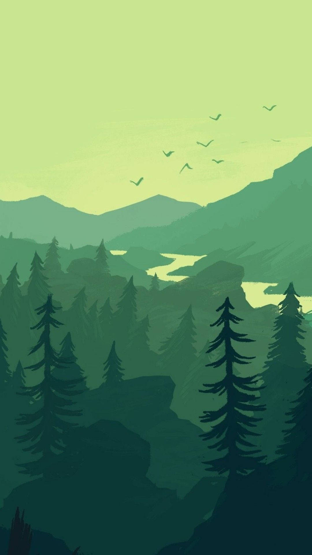 1080x1920 Download Aesthetic Drawing Of Nature Wallpaper