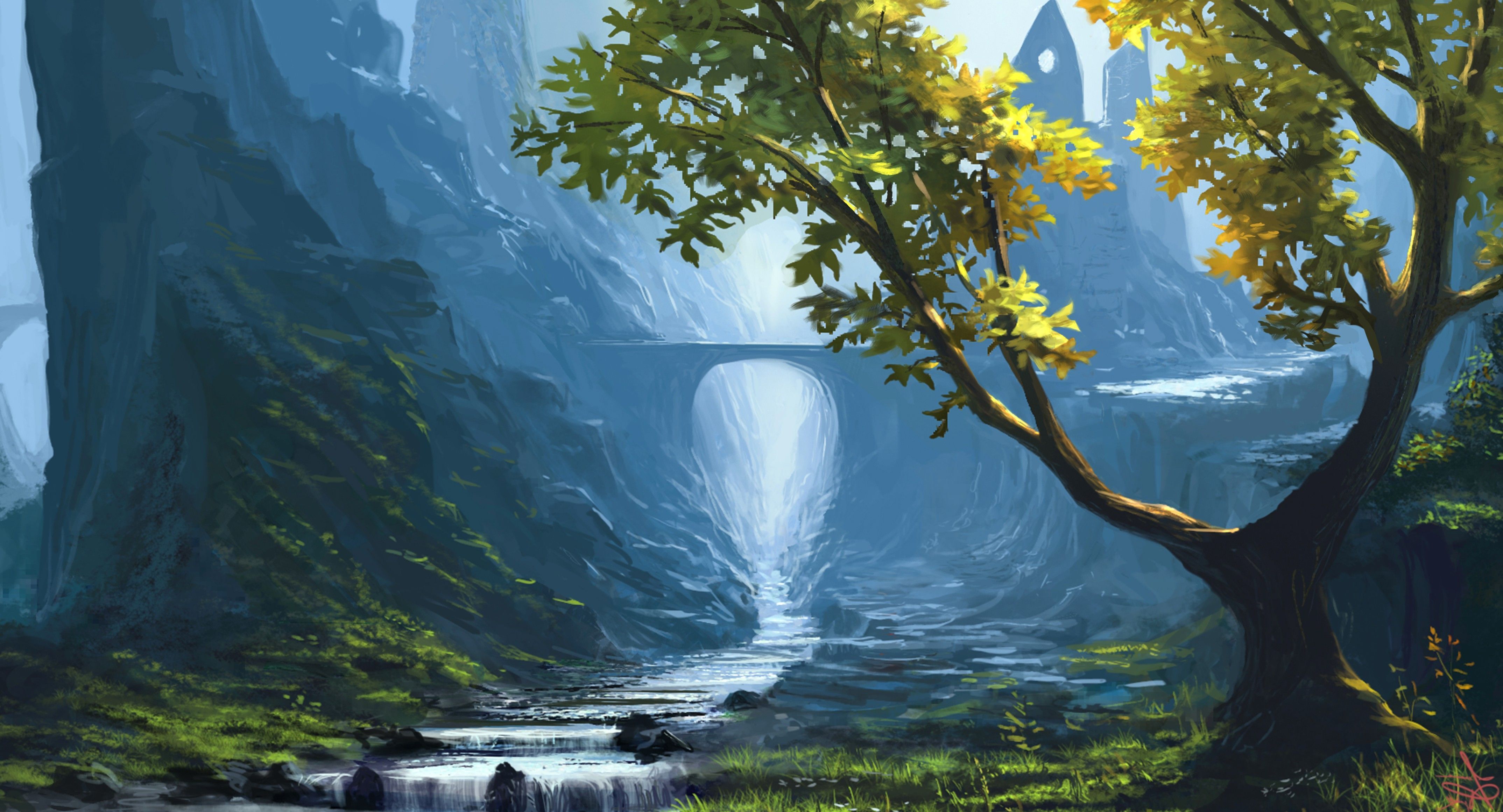 4296x2322 Drawn Nature Wallpaper