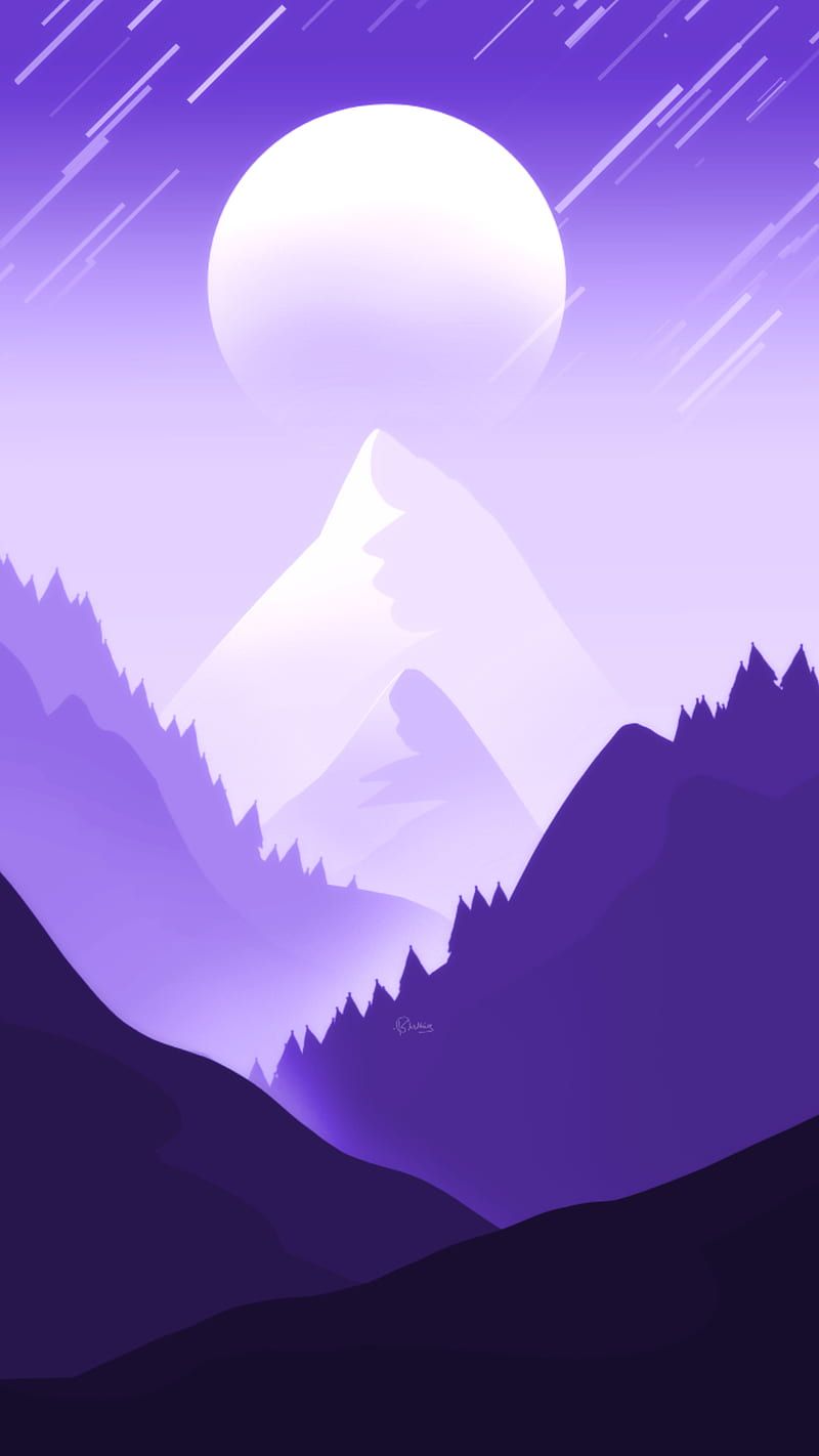 800x1422 HD drawing mountain wallpaper