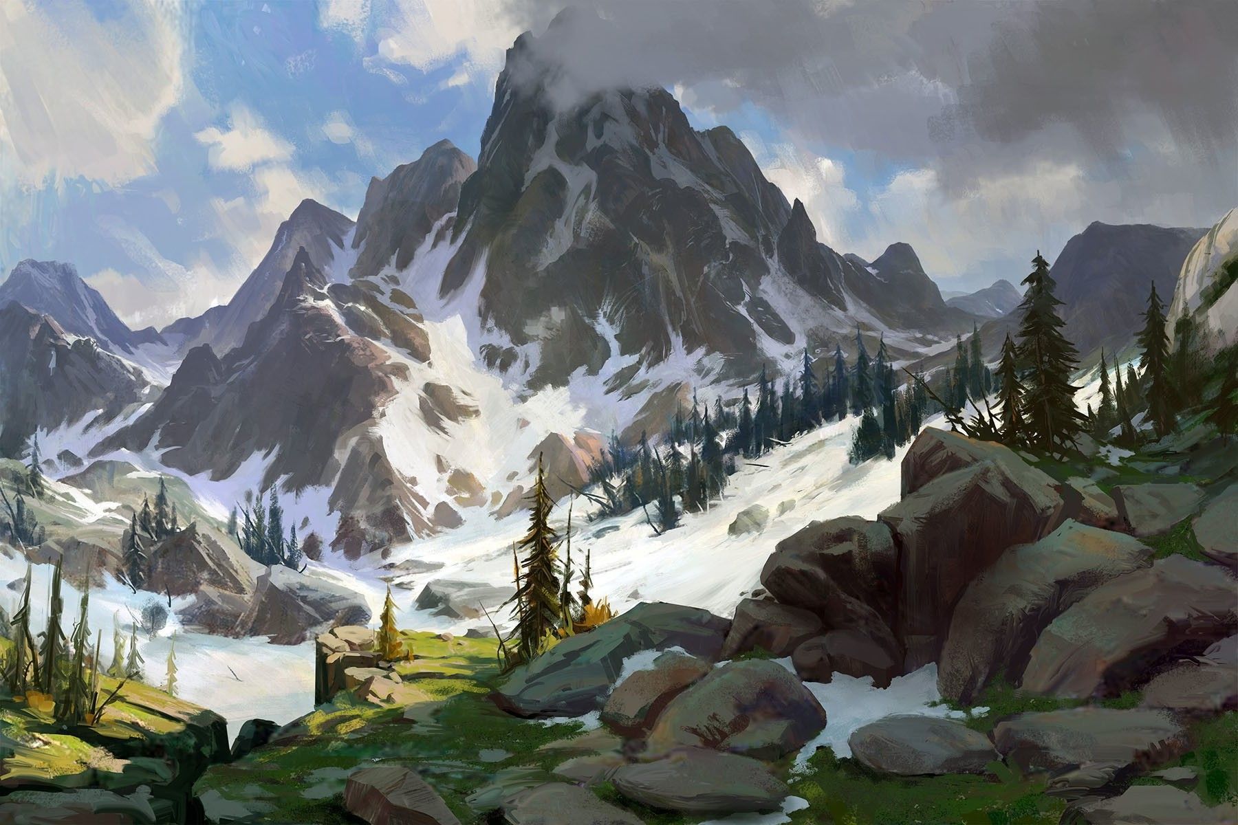 1800x1200 Drawn Nature Wallpaper
