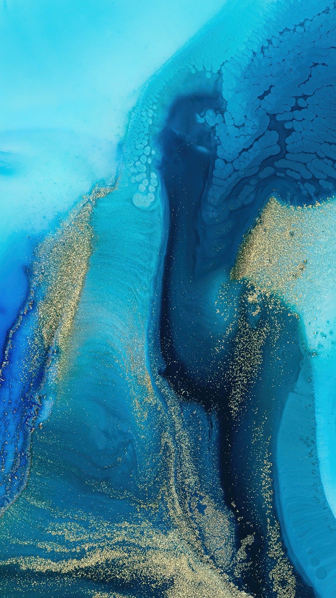 1080x1920 Blue Liquid Art Background Macro Stock