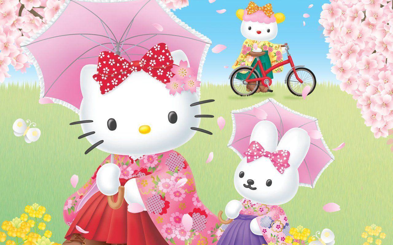 1280x800 Hello Kitty Summer Wallpaper Desktop