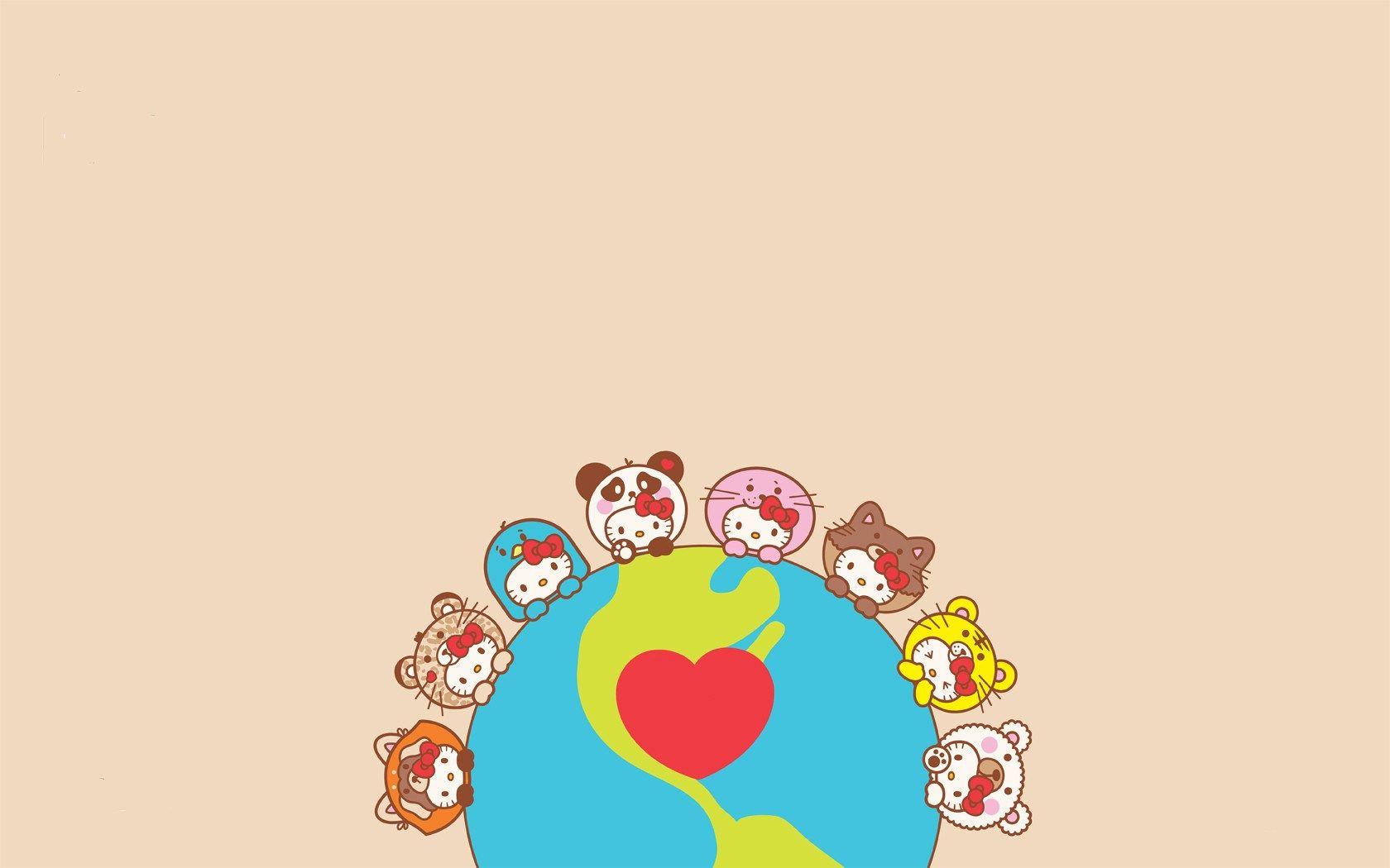 1680x1050 Hello Kitty Heart Art wallpaperx1050