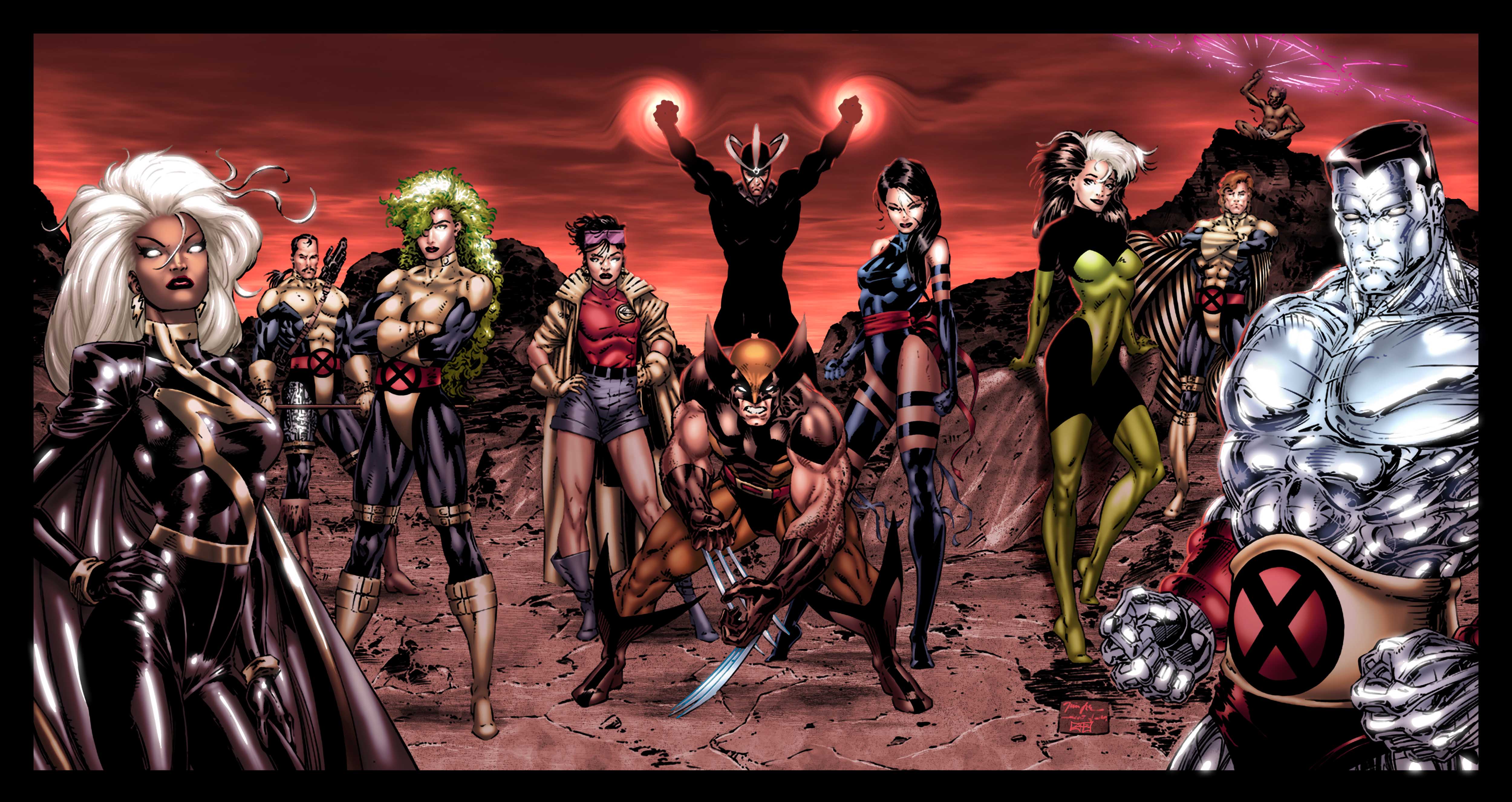 5000x2653 X Men, Wolverine, Psylocke, Colossus, Marvel Comics, Polaris