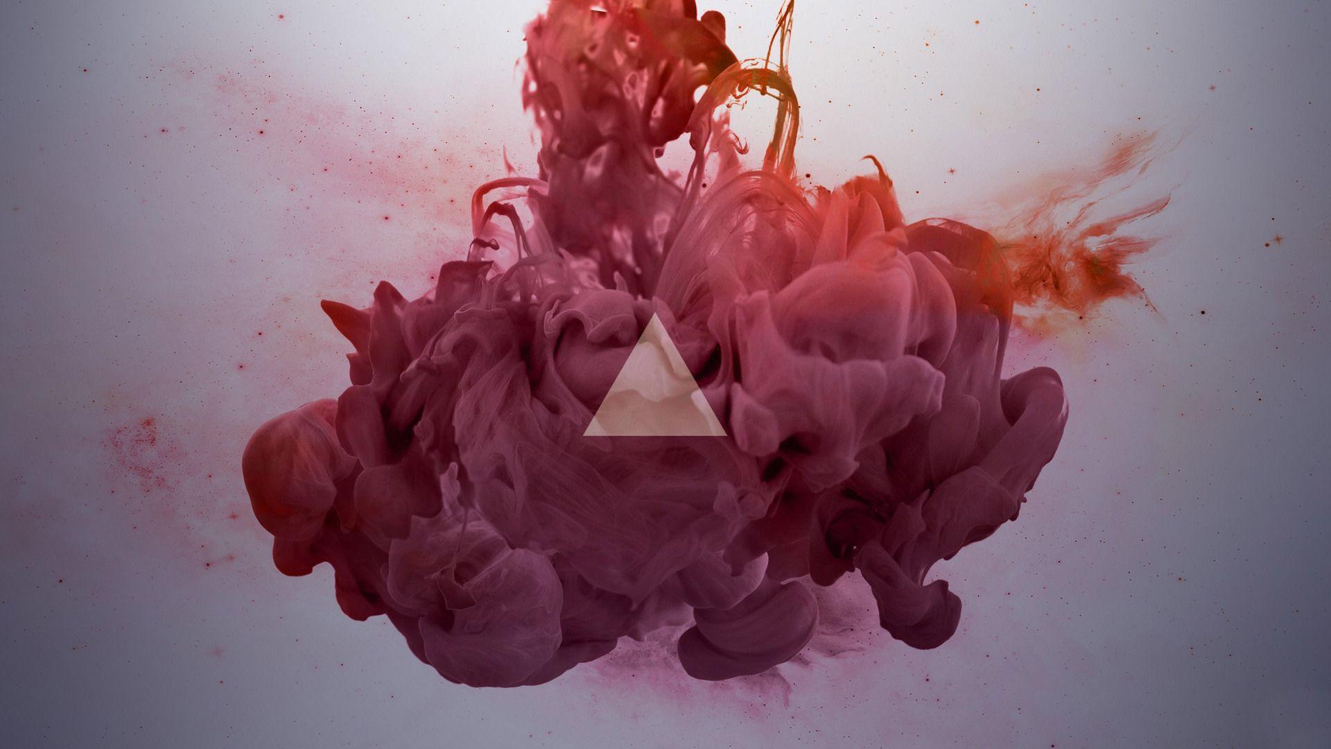 1920x1080 Triangle and ink in water Wallpaper. ART. Smoke art