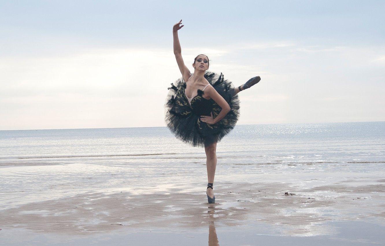 1332x850 Wallpaper sea, girl, dance, ballerina image for desktop
