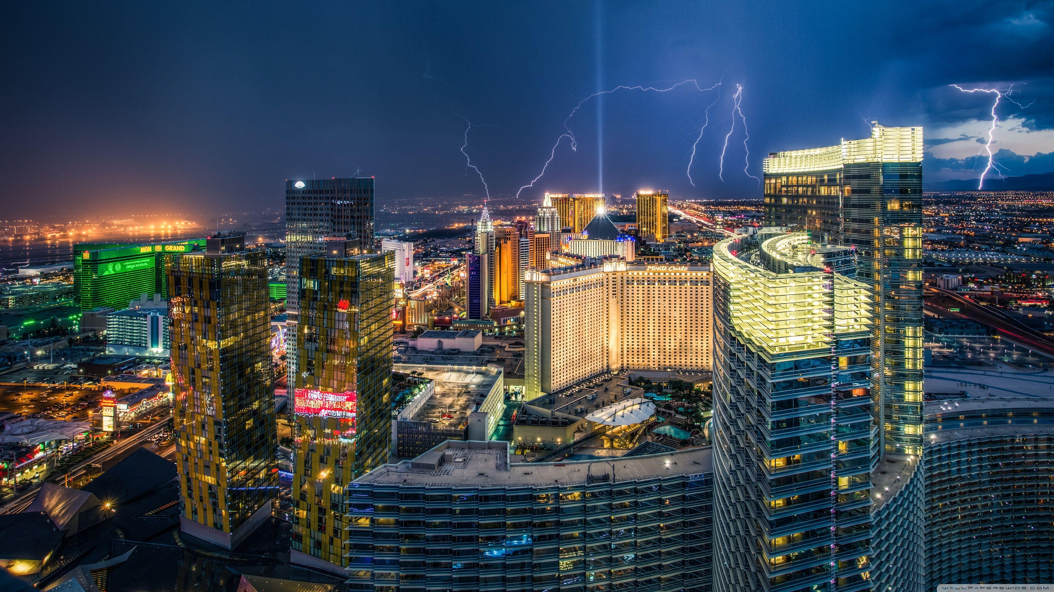 3554x1999 Las Vegas Lightnings ❤ 4K HD Desktop Wallpaper for 4K Ultra