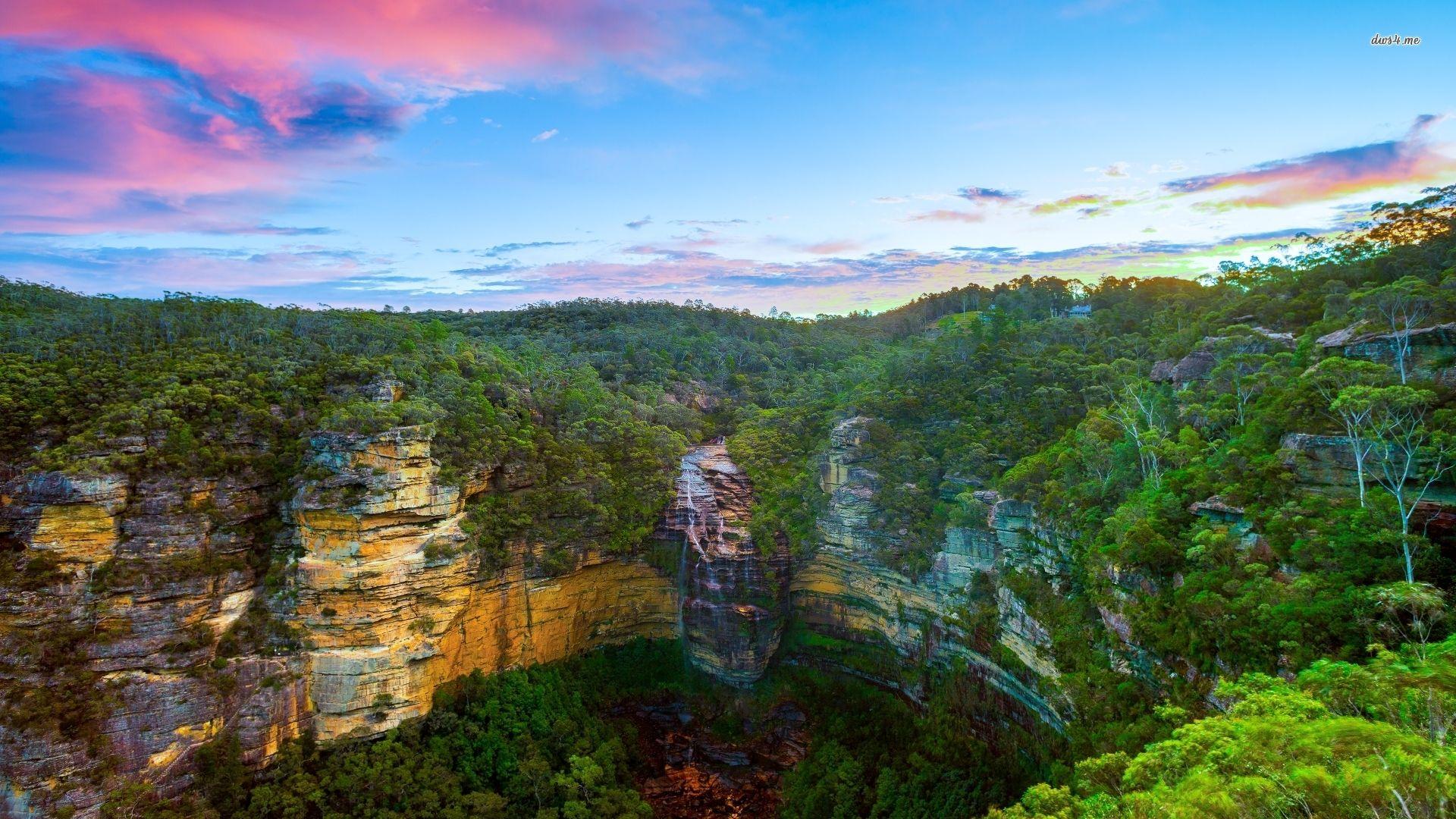 1920x1080 Wentworth Falls in New South Wales wallpaper