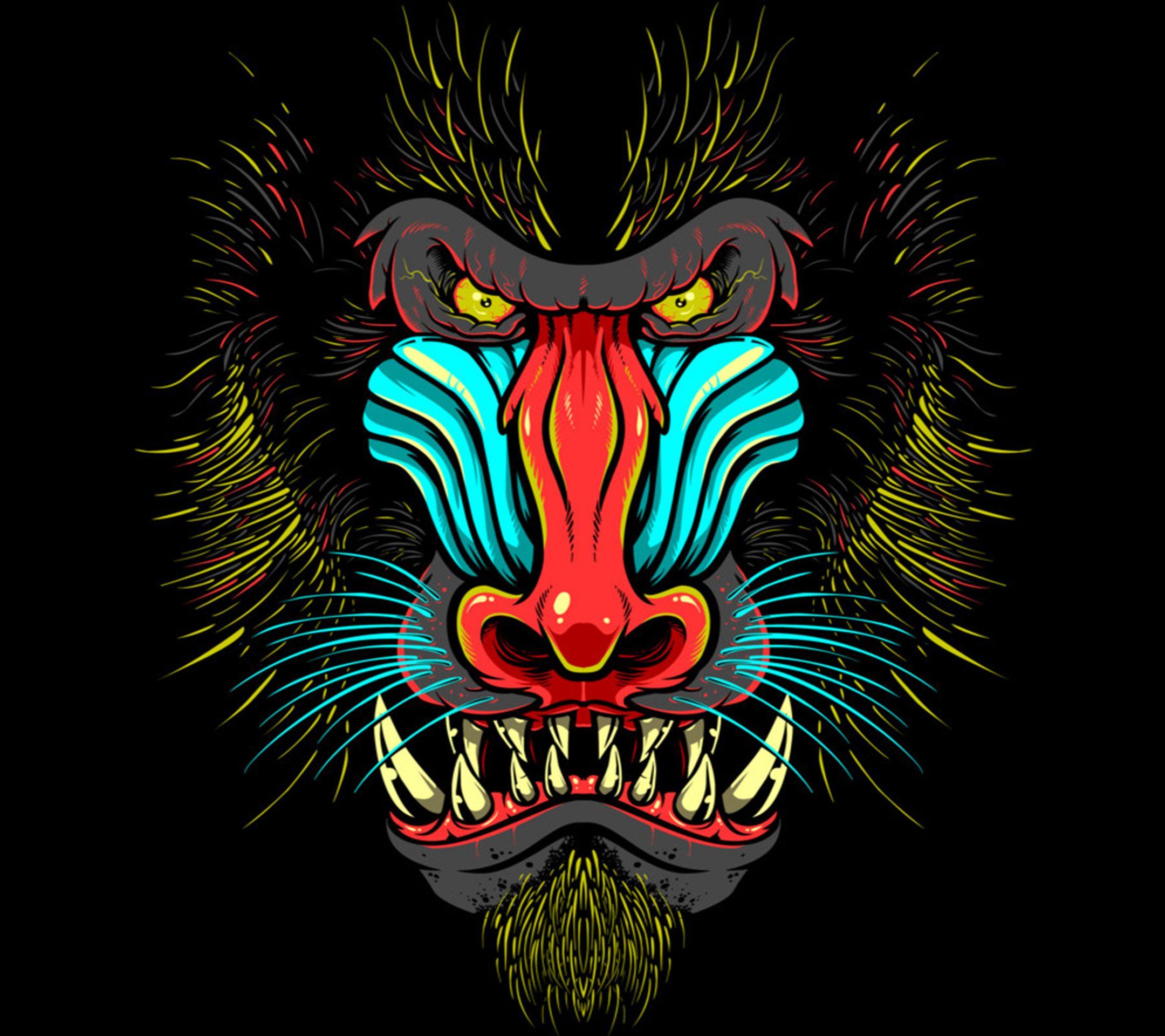2160x1920 Download wallpaper 2160x1920 rage, face, gorilla, art HD