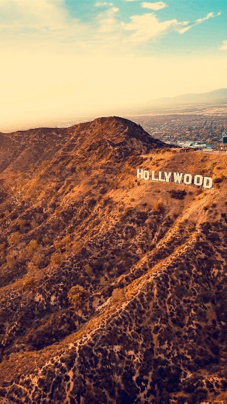 750x1334 Wallpaper Los Angeles, Hollywood, USA, mountains, city