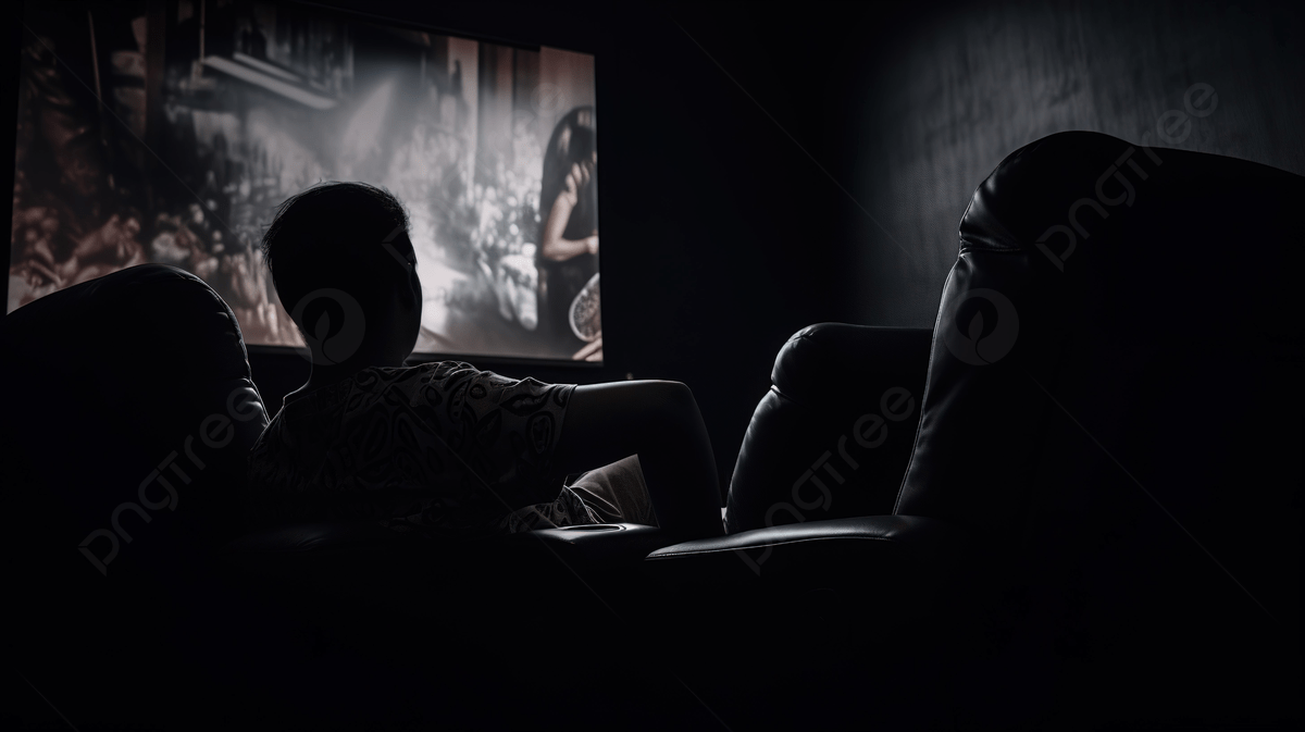 1200x673 Man Watching Movies In A Dark Room