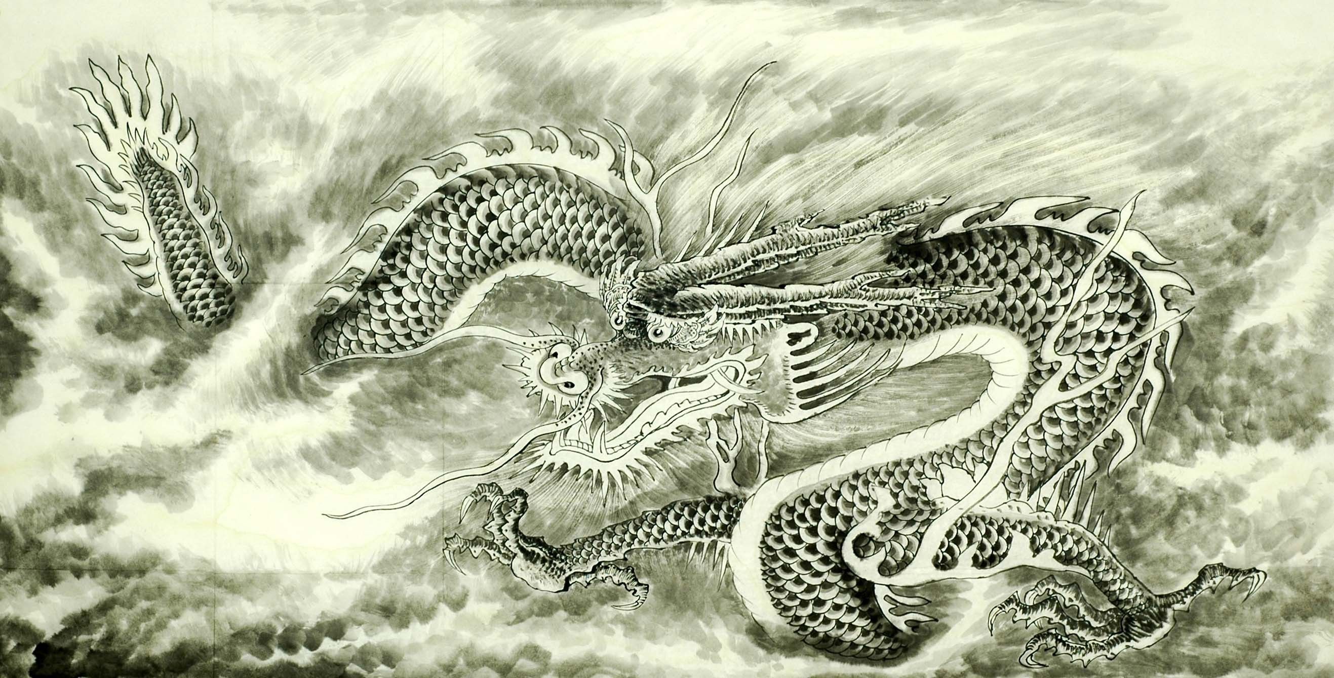 2634x1339 Chinese Dragon plethora 0086 Wallpaper