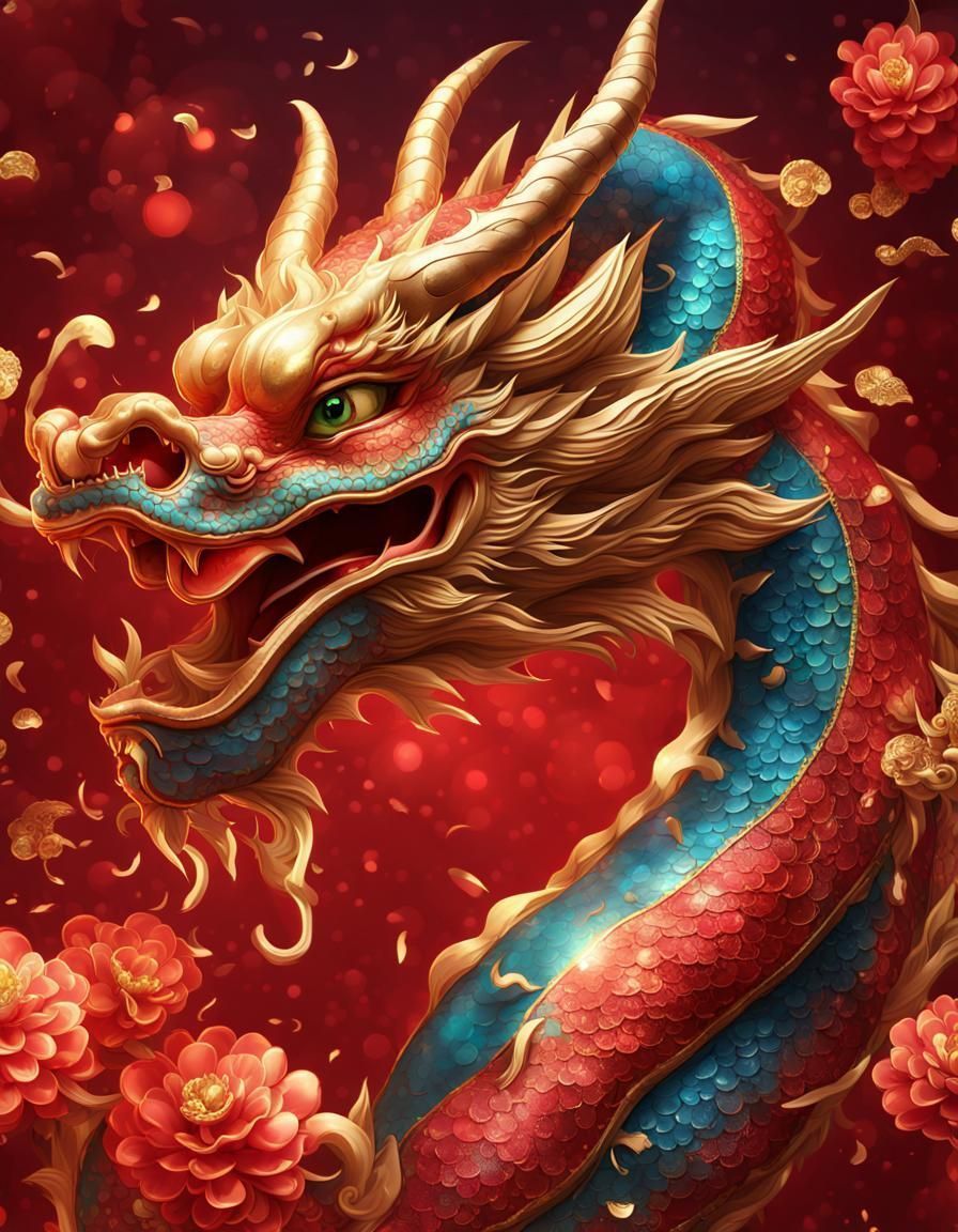 896x1152 happy Chinese New Year Dragon Wallpaper