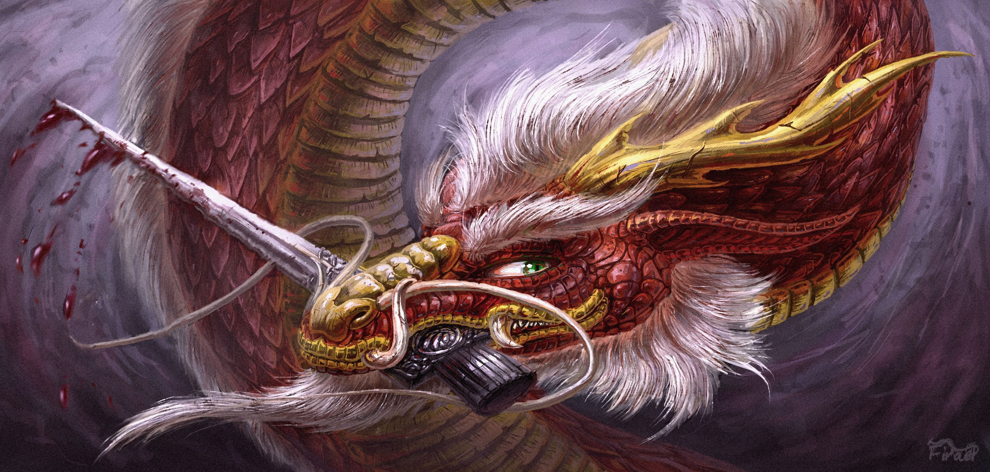 3315x1582 Download Chinese Dragon Sword Blood