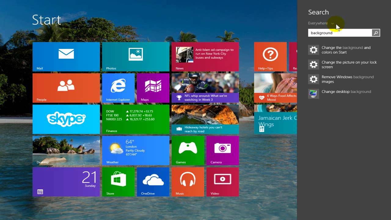 1280x720 How to Change Windows 8.1 Start Screen Background & Fun