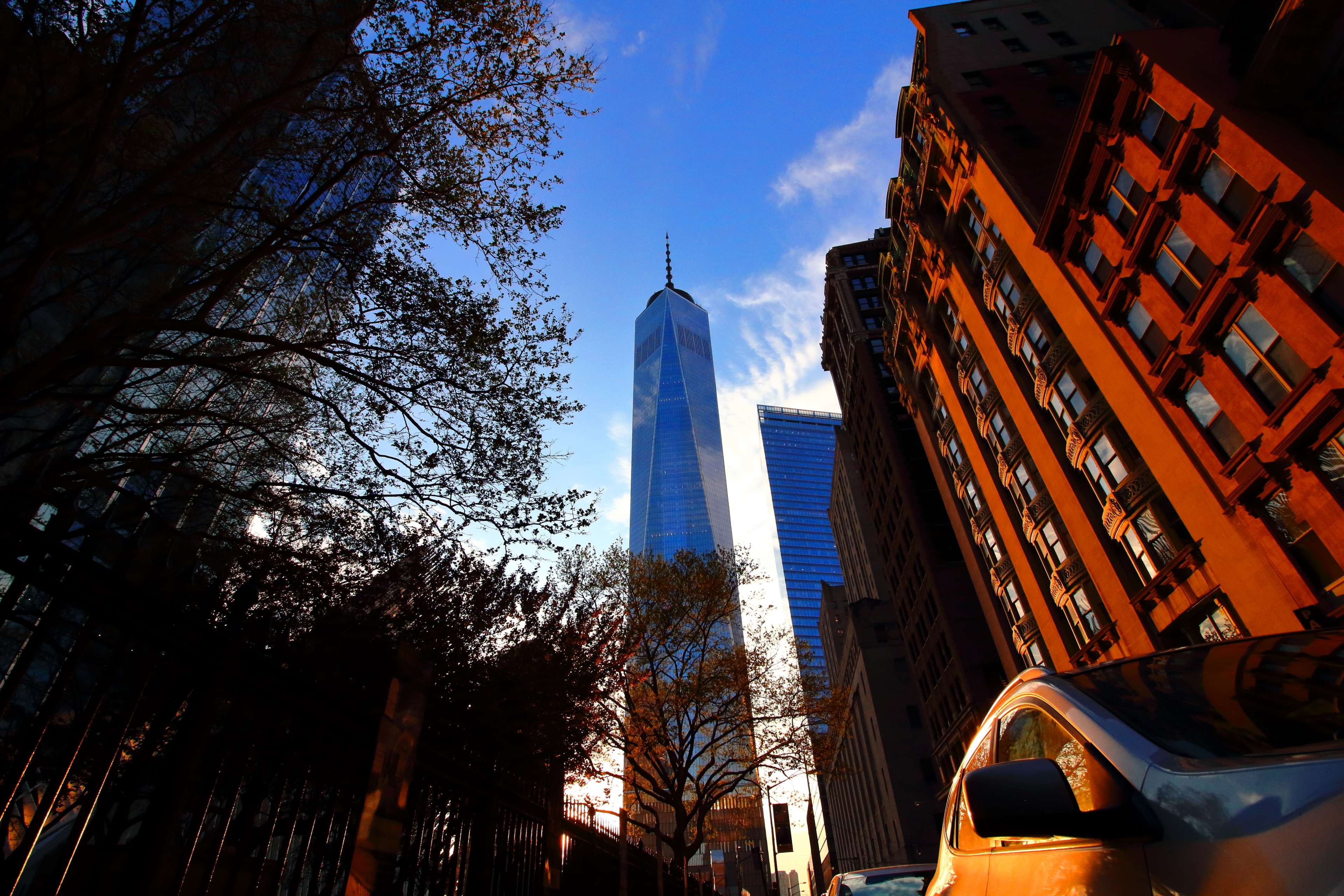 3840x2560 1 wtc, new york city, sunset 4k wallpaper