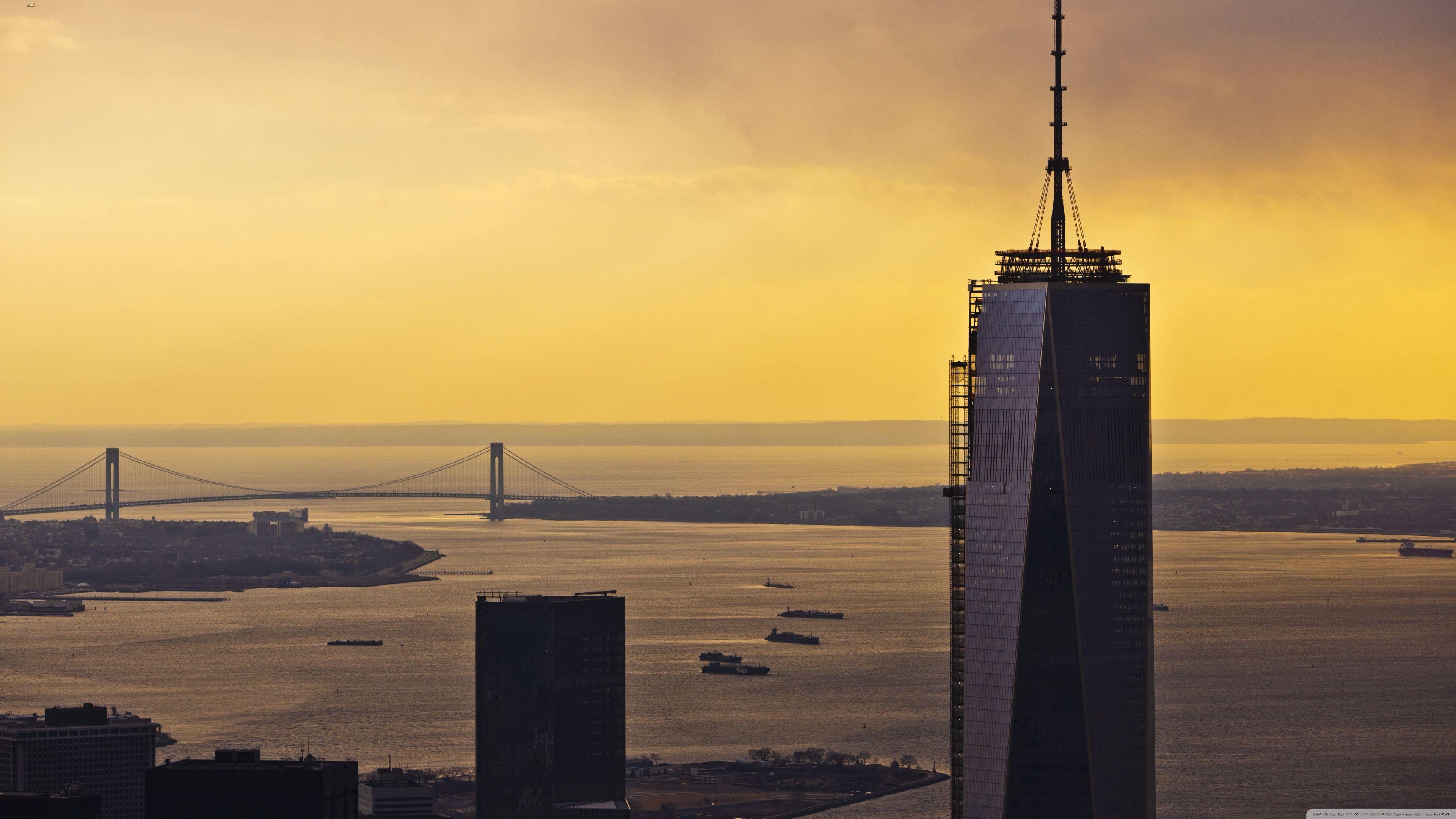 3840x2160 One World Trade Center, Sunset, New York City ❤ 4K HD