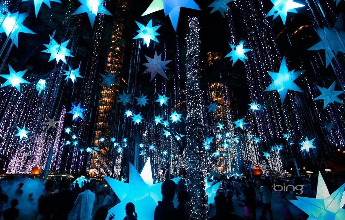 1332x850 Wallpaper decoration, night, lights, people, new year