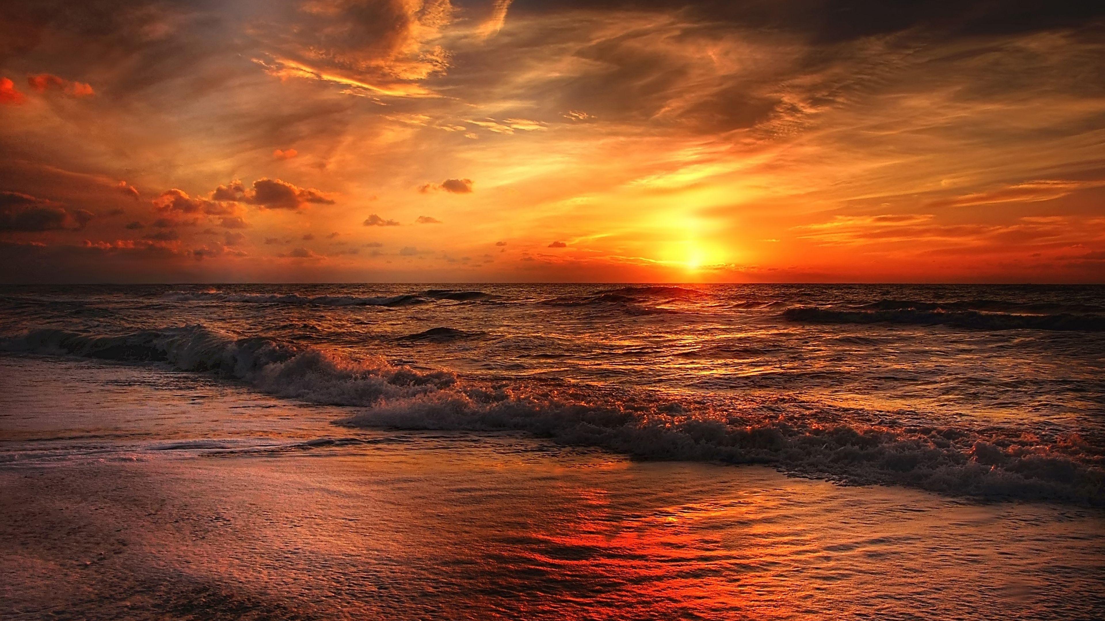 3840x2160 4K Sunset Bay Wallpaper HD