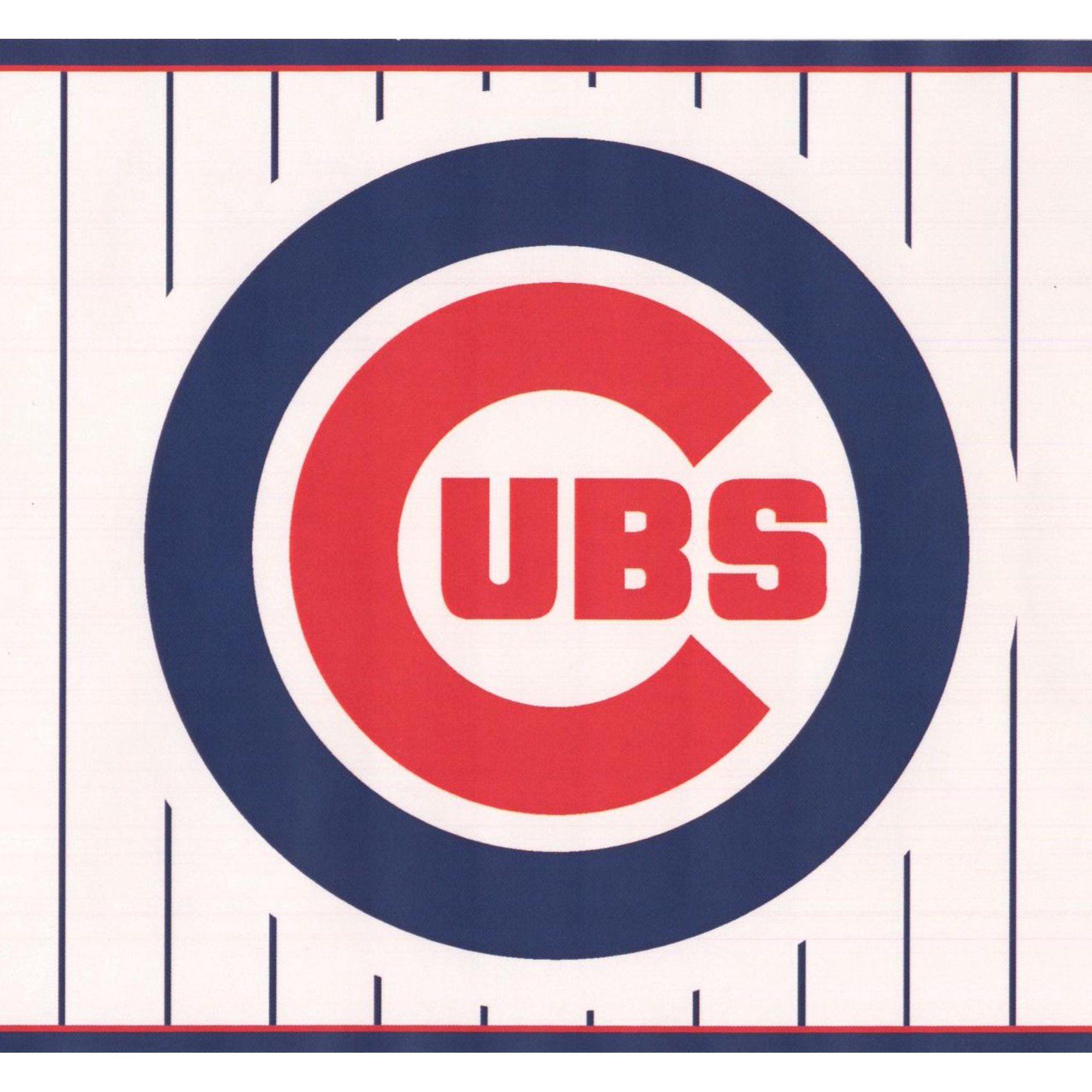 2000x2000 Chicago Cubs MLB Baseball Team Fan Sports Wallpaper Border Modern Design, Roll 15' x 6''