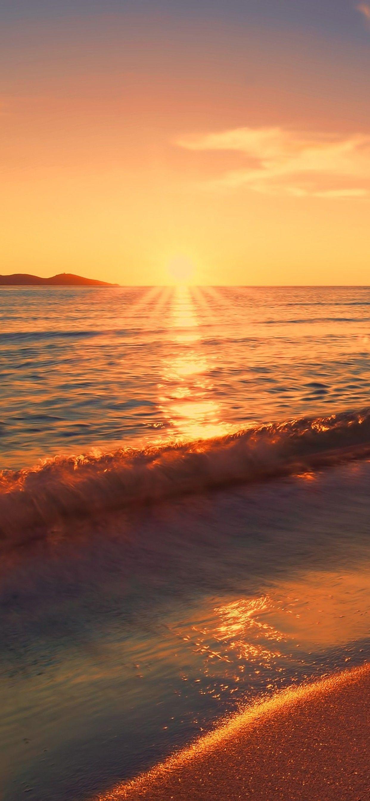 1242x2688 Sea Sunset Beach Sunlight Long Exposure 4k iPhone