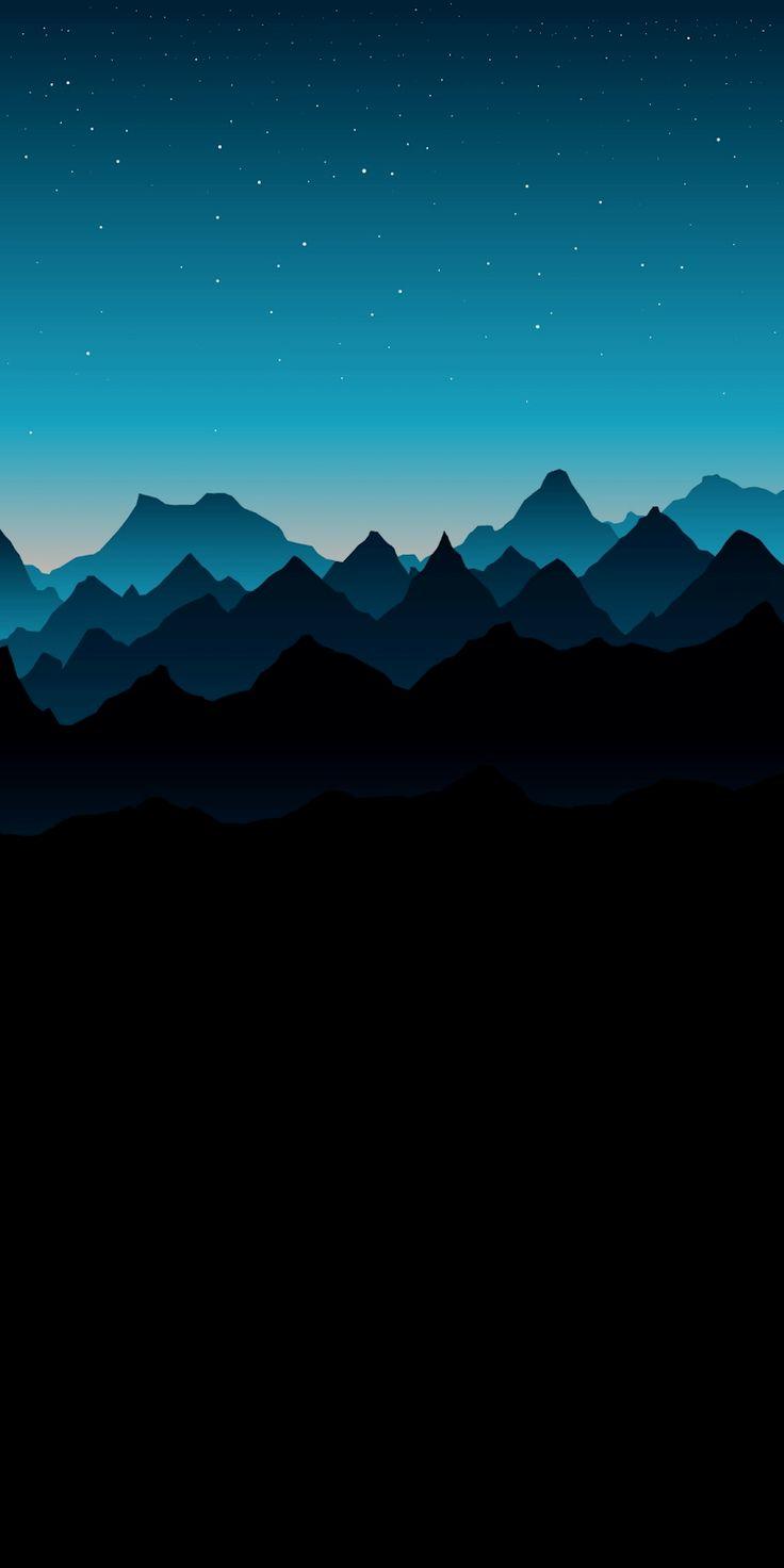 736x1472 Blue mountain AMOLED #wallpaper #iphone #android #background