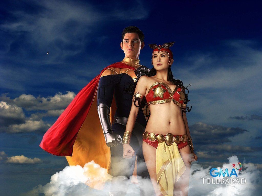 1024x768 Captain Barbell and Darna