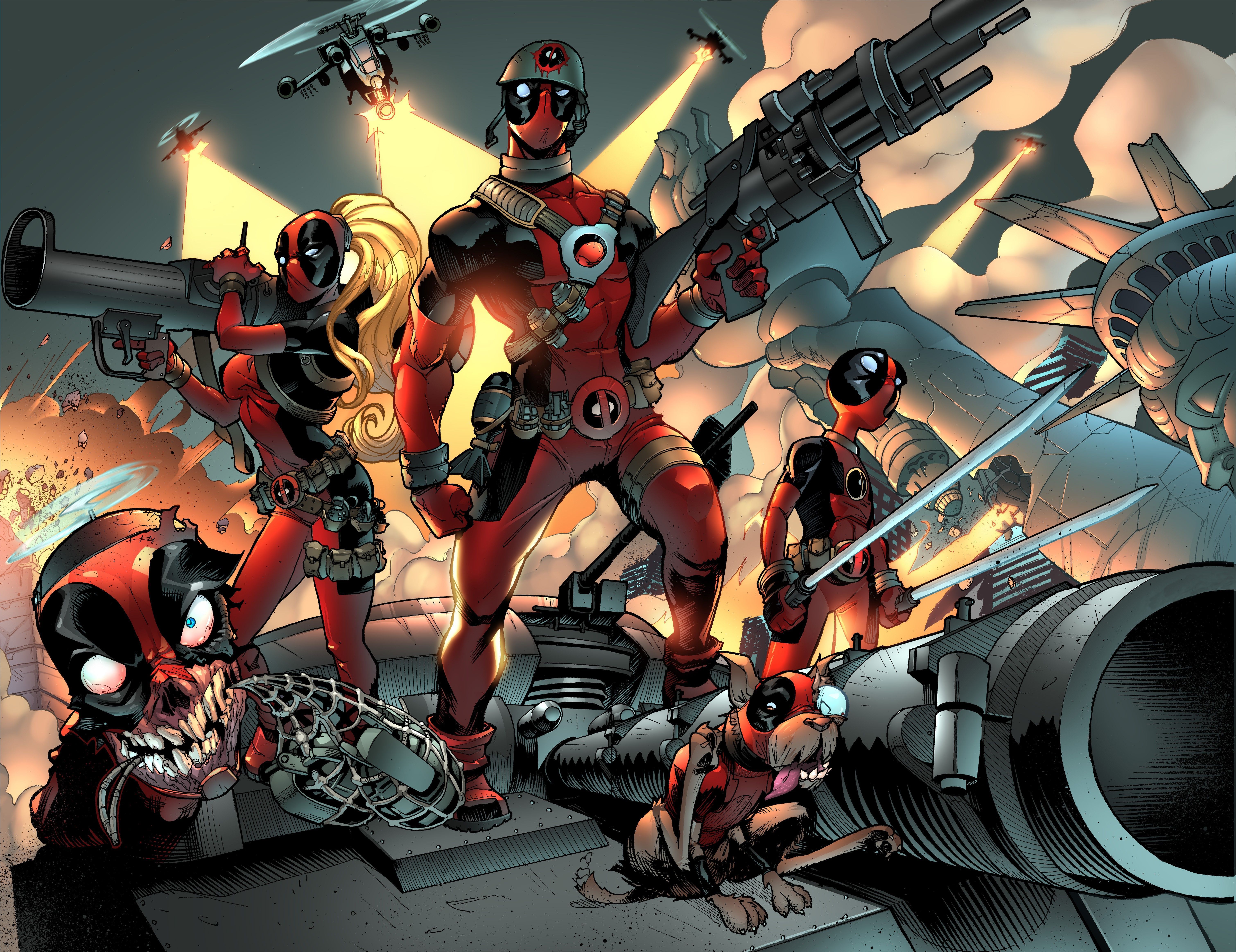 6038x4654 Anime deadpool corps dogpool marvel