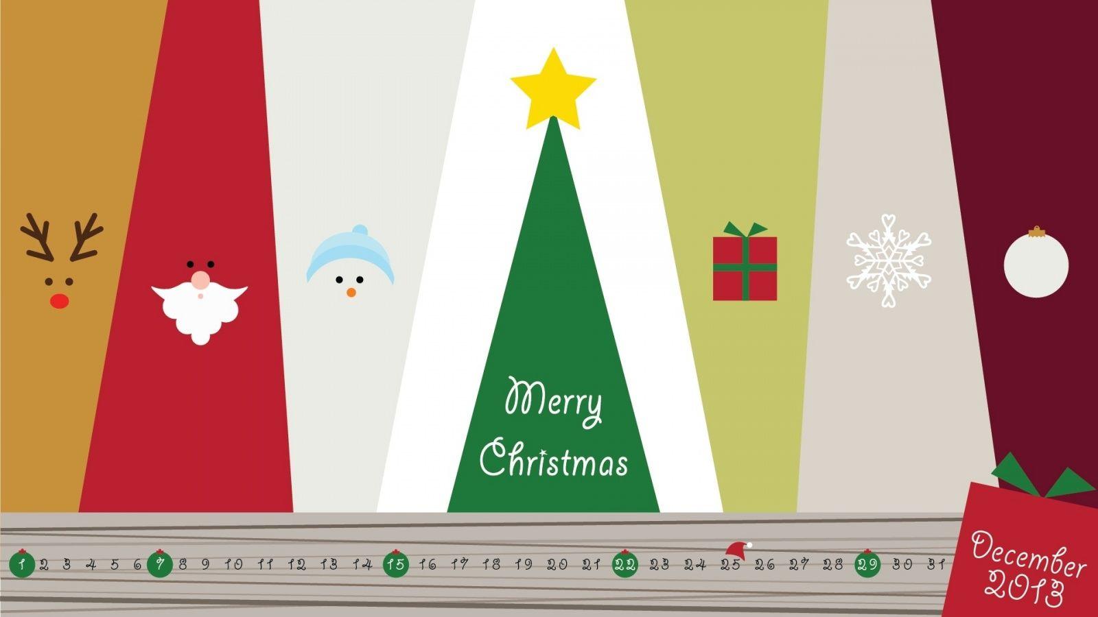 1600x900 Minimalist Christmas December Wallpaper