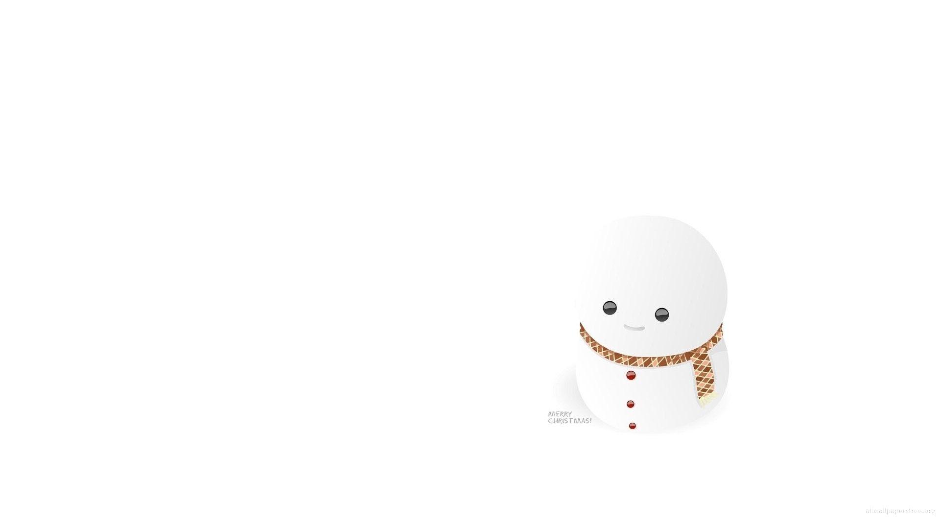 1920x1080 snowman, Minimalism, White Background, Christmas, Black