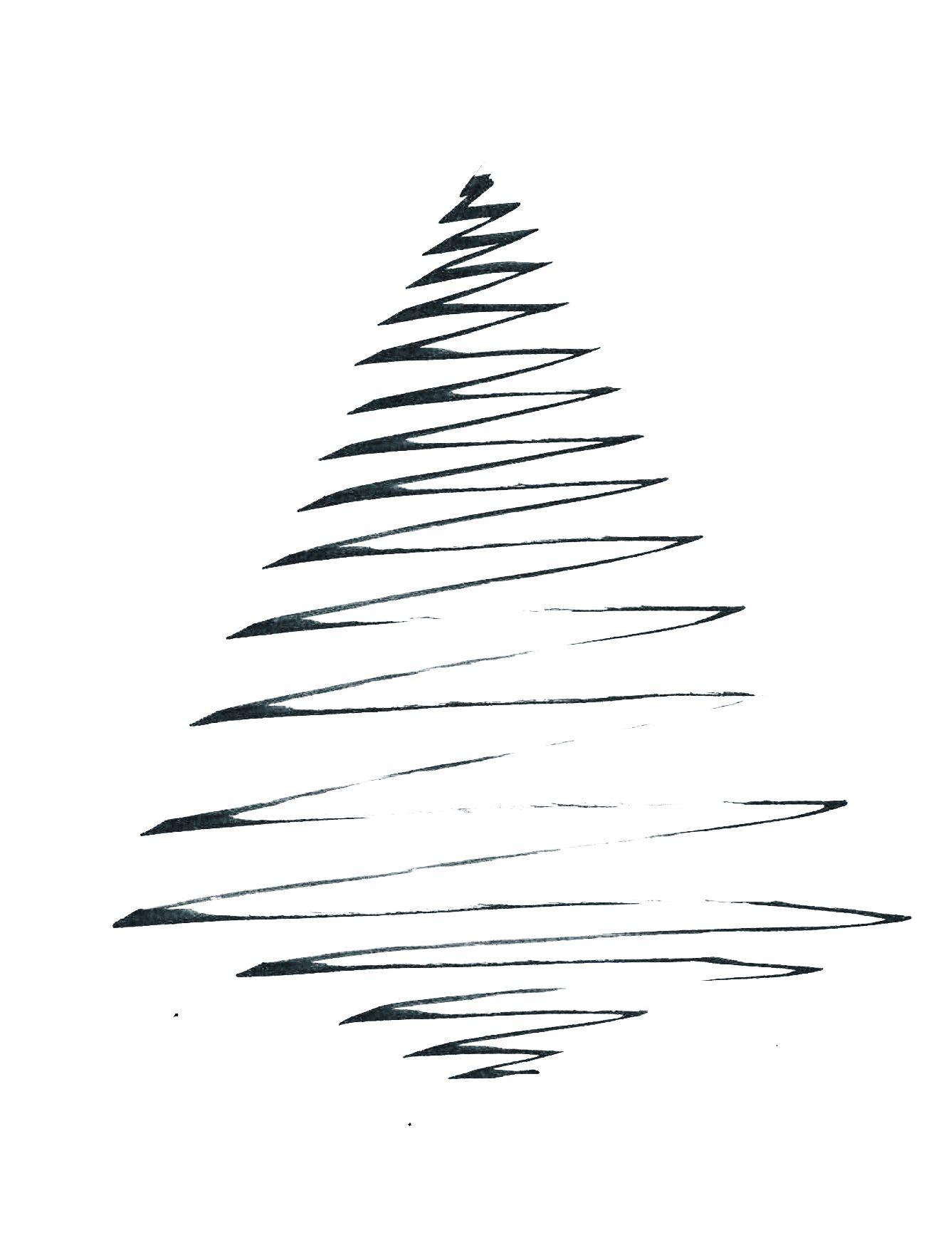 1329x1748 Minimalistic black and white Christmas card, Christmas Tree