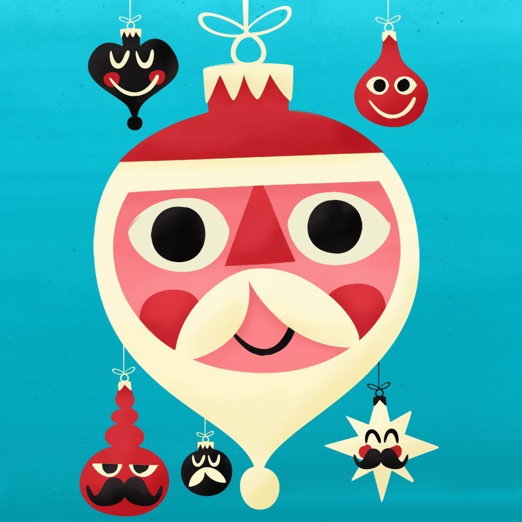 1024x1024 Retro Christmas Wallpaper