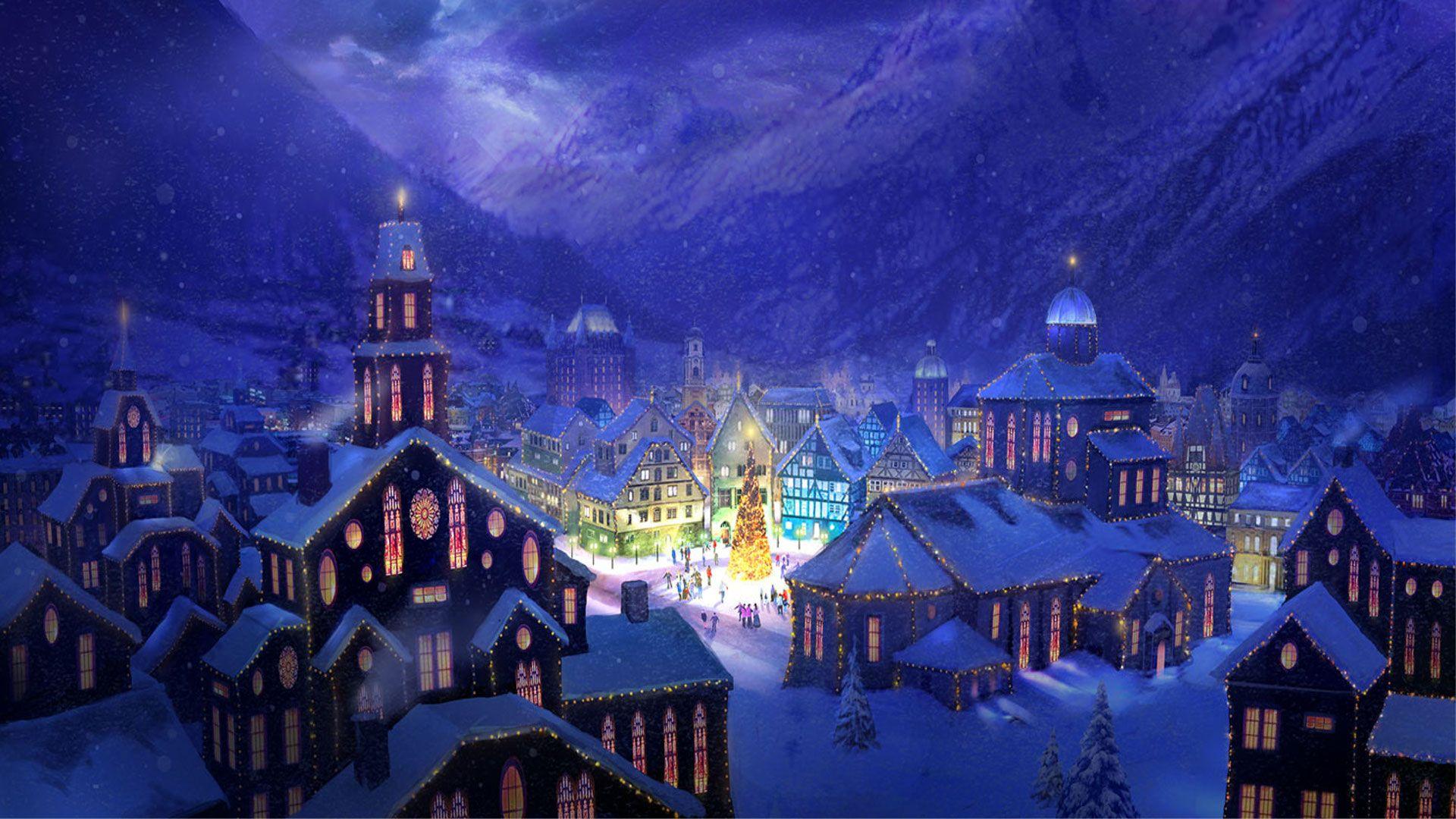 Christmas Scenes Wallpapers - Top Free Christmas Scenes Backgrounds ...