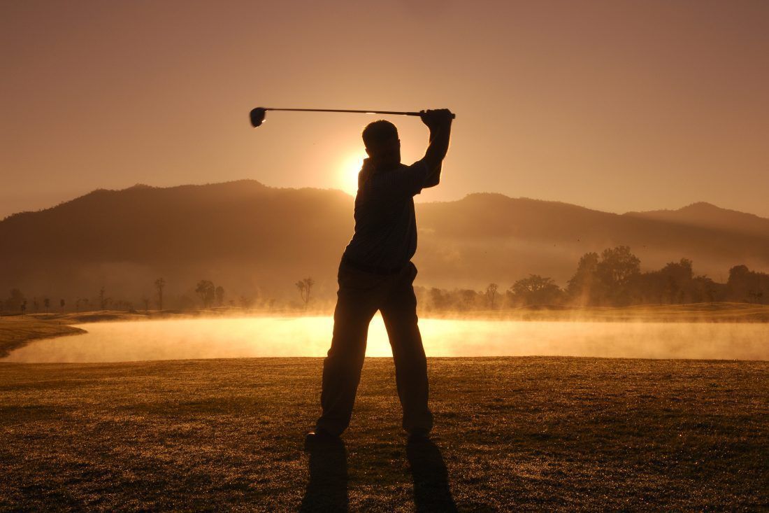 1100x733 Golf Swing Royalty Free