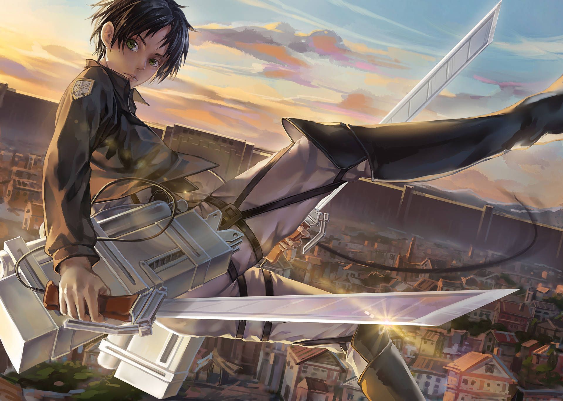 1920x1366 Eren Yeager Flying Wallpaper