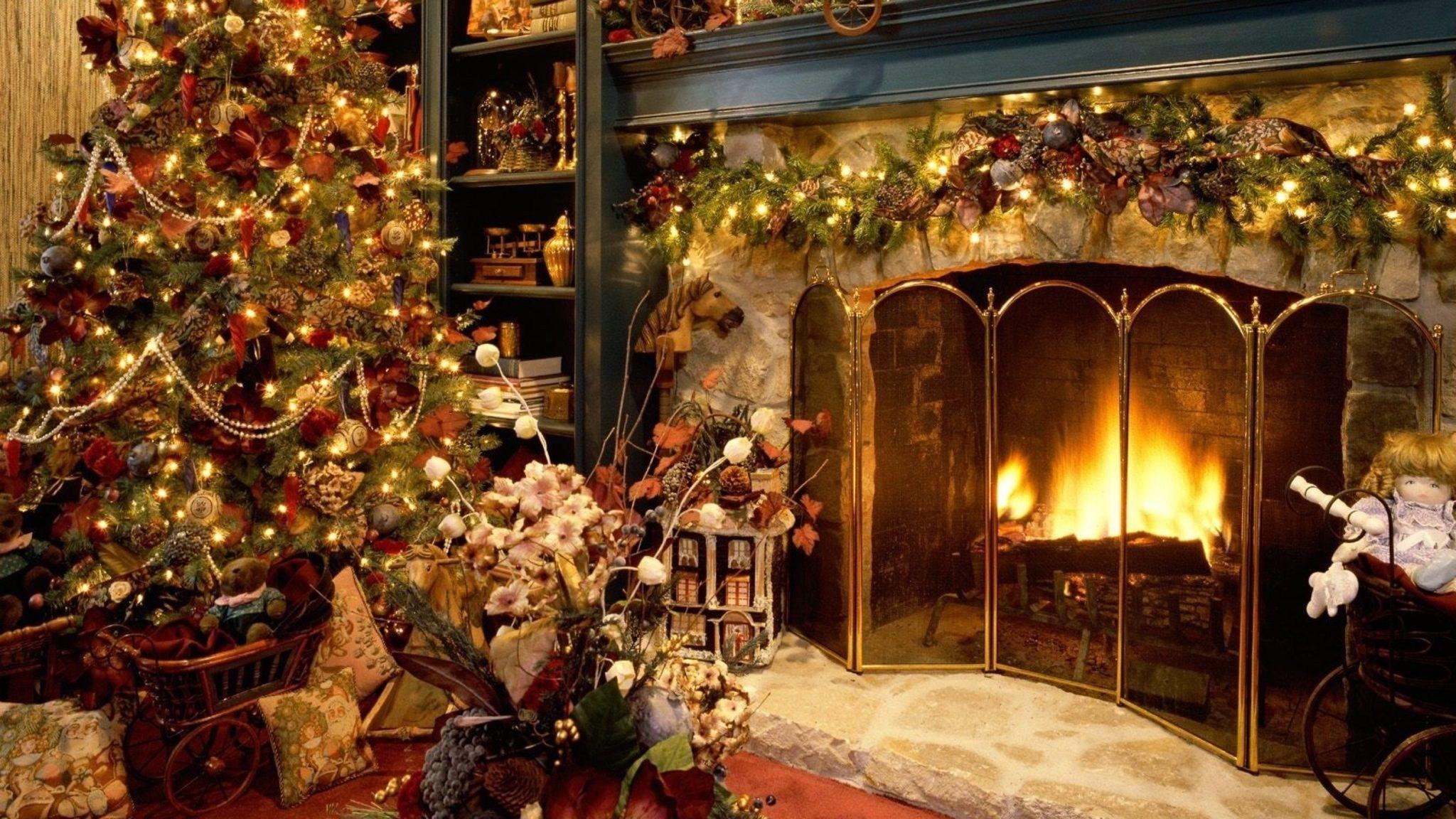 Christmas Fireplace Wallpapers  Top Free Christmas Fireplace Backgrounds   WallpaperAccess
