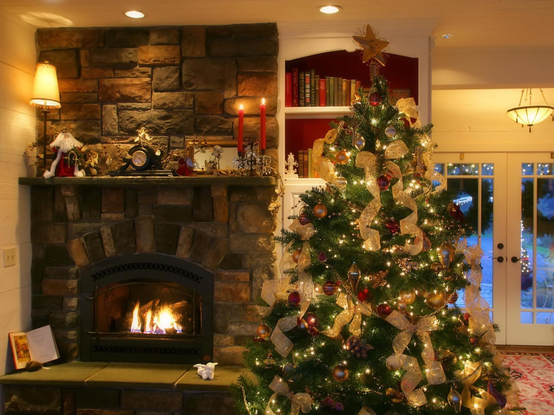 Christmas Fireplace Wallpapers Top Free Christmas Fireplace
