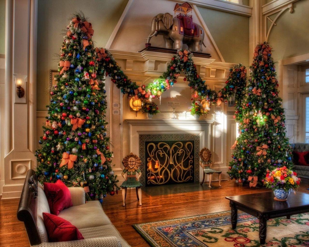 1280x1024 Download wallpaper 1280x1024 christmas trees, holiday