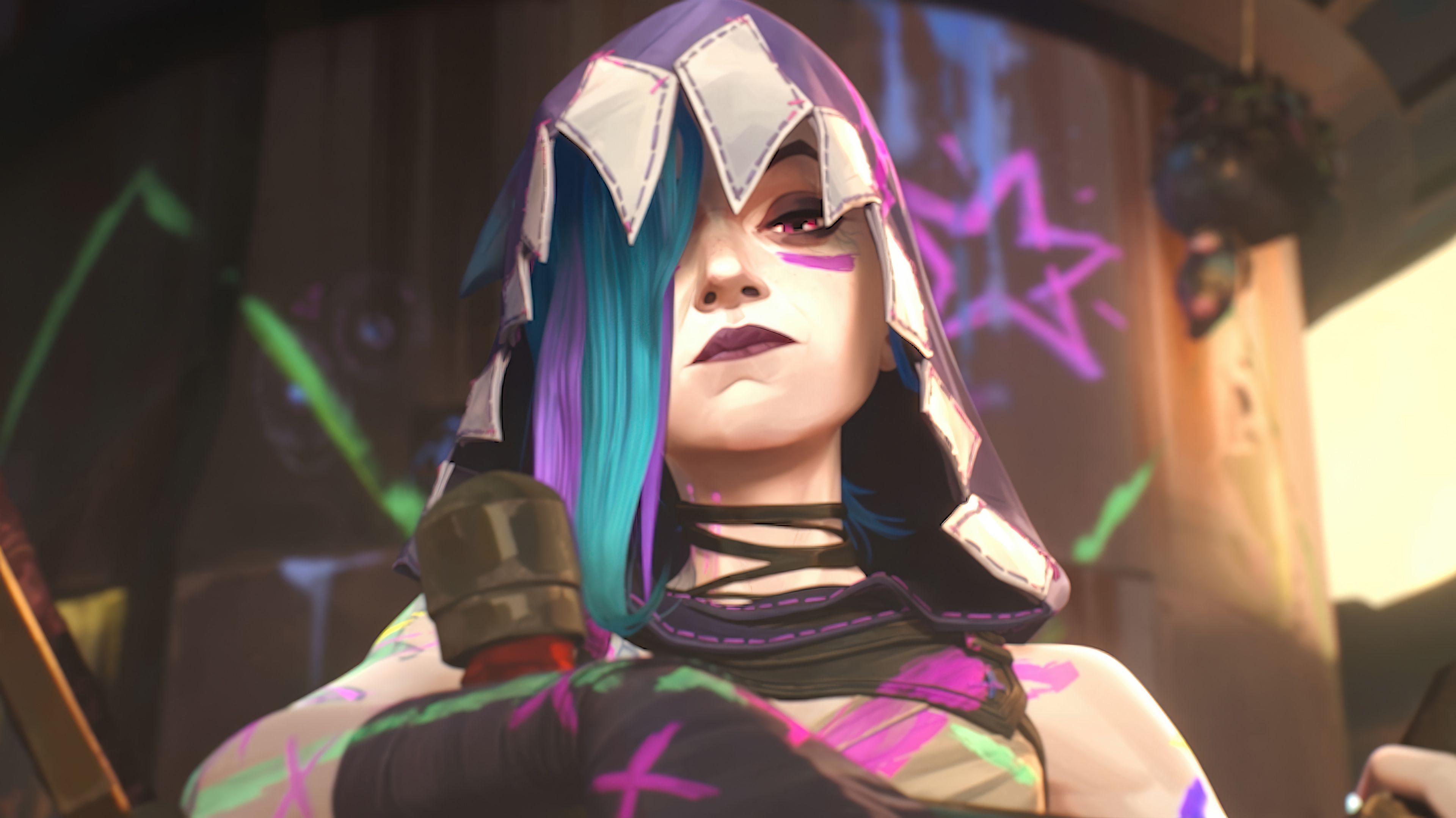 3840x2160 4K Ultra HD Wallpaper of Jinx from Arcane